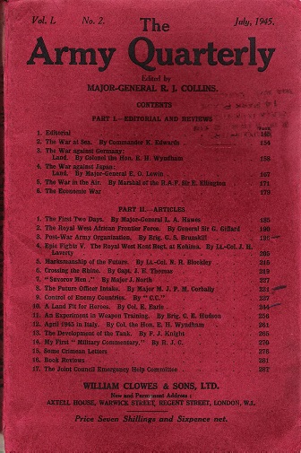 Image for The Army Quarterly Vol. L, No. 2.