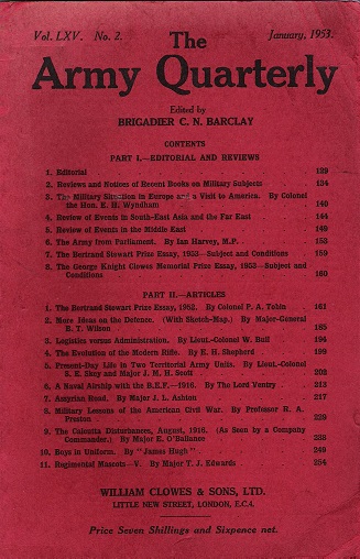 Image for The Army Quarterly Vol. LXV No.2.