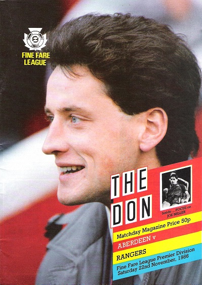 Image for The Don. Matchday Magazine. Aberdeen v. Rangers. Fine Fare League Premier Division Sat. 22nd November 1986.