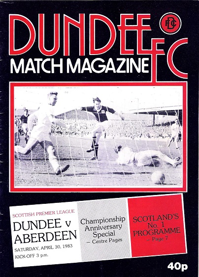 Image for Dundee v. Aberdeen Saturday 30th April 1983.