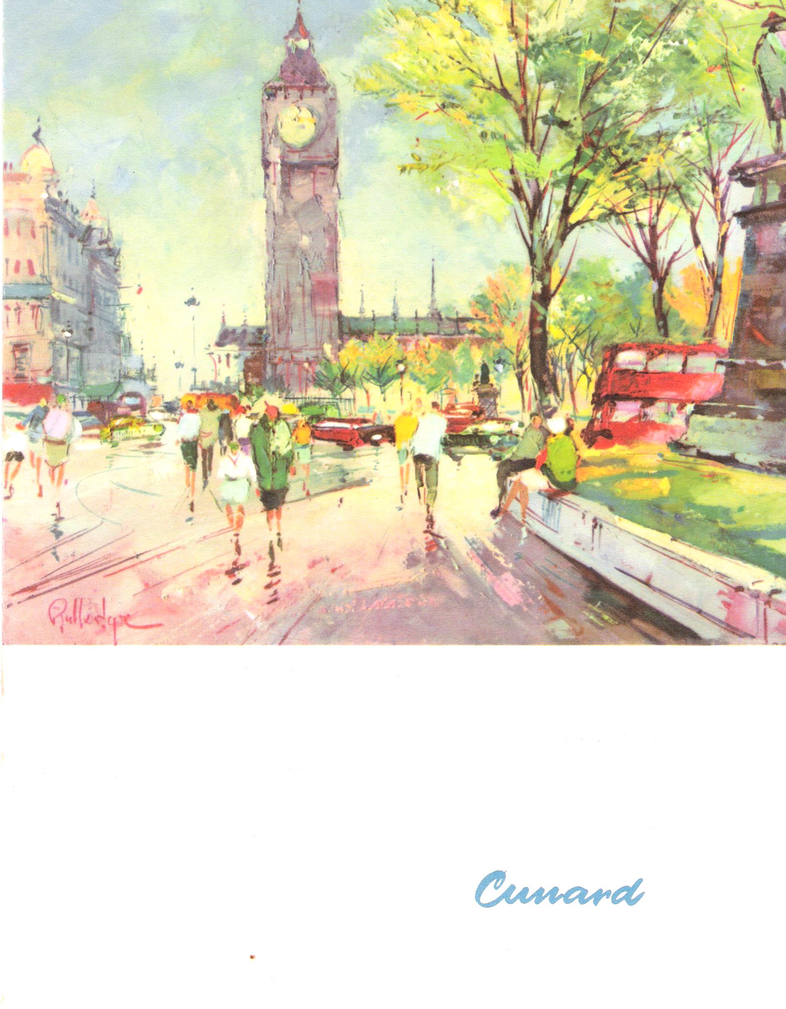 Image for R.M.S. Queen Mary Menu Card Luncheon Saturday 27th October 1962.
