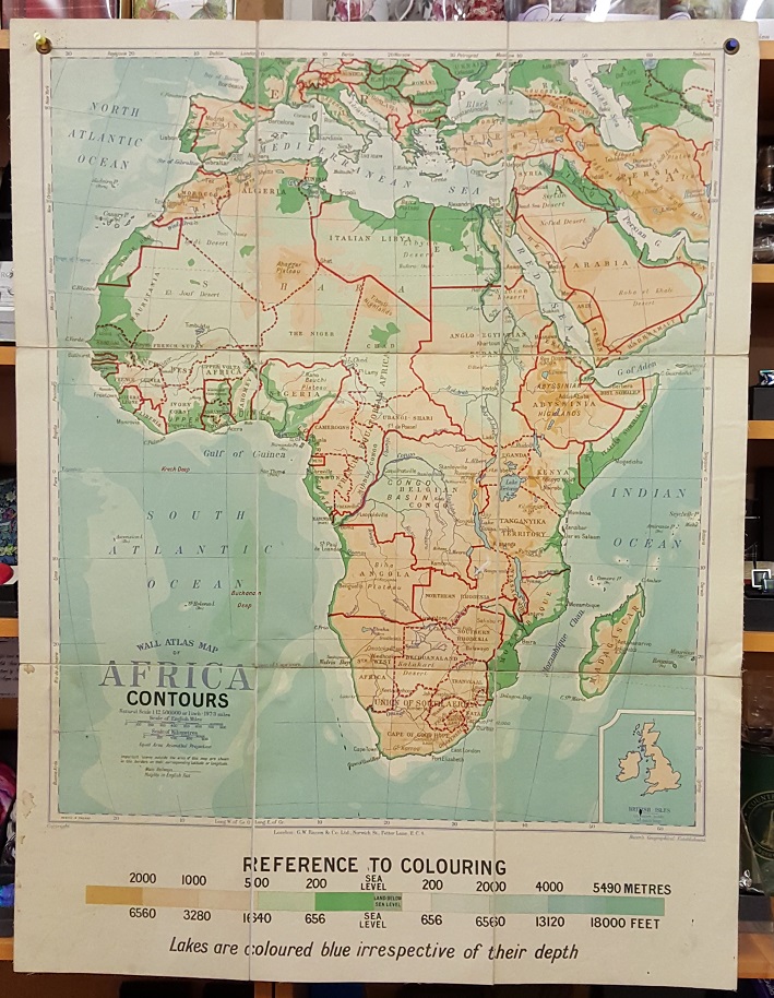 Image for G.W. Bacon Wall Atlas of Africa - Contours