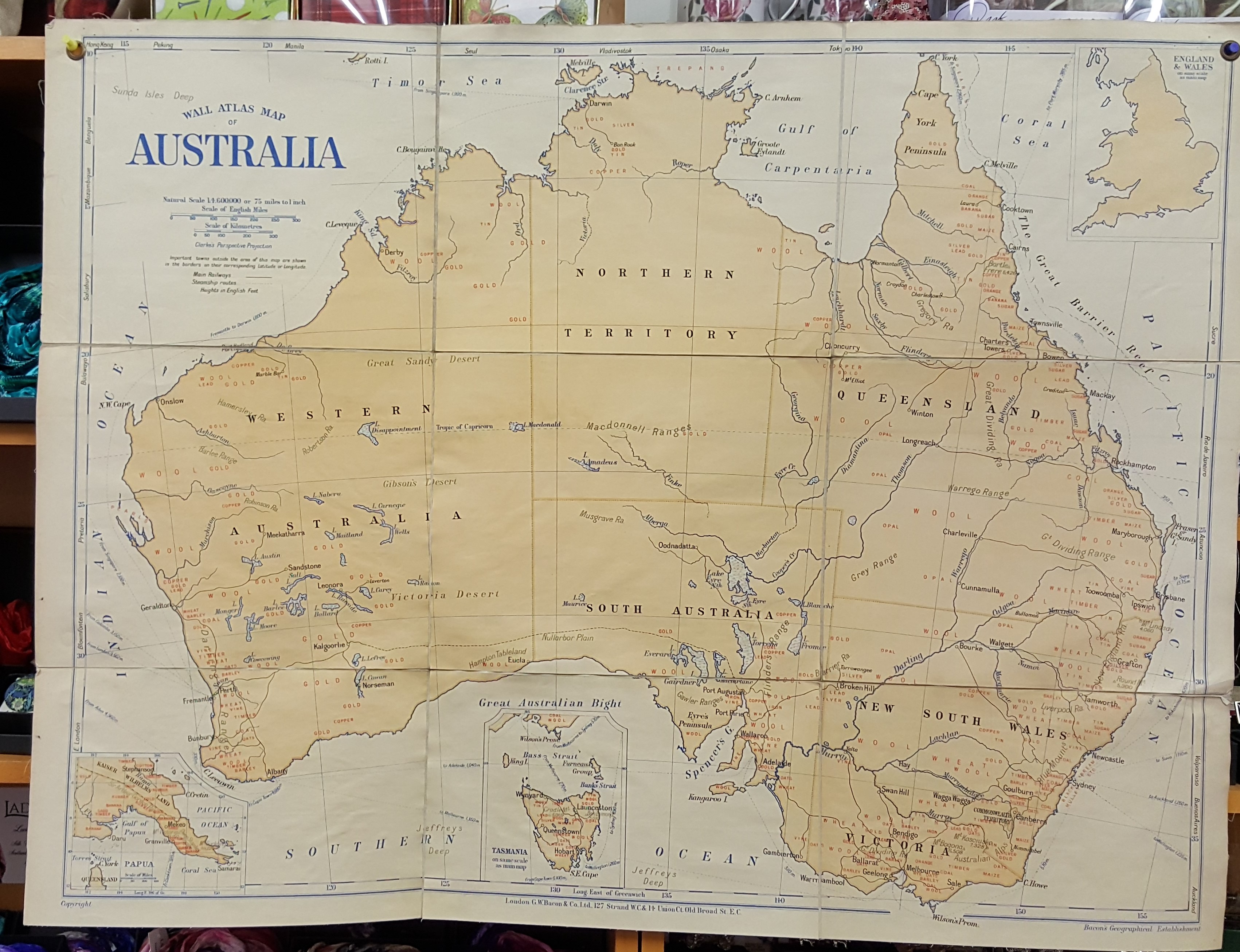 Image for G.W. Bacon Wall Atlas of Australia - Produce