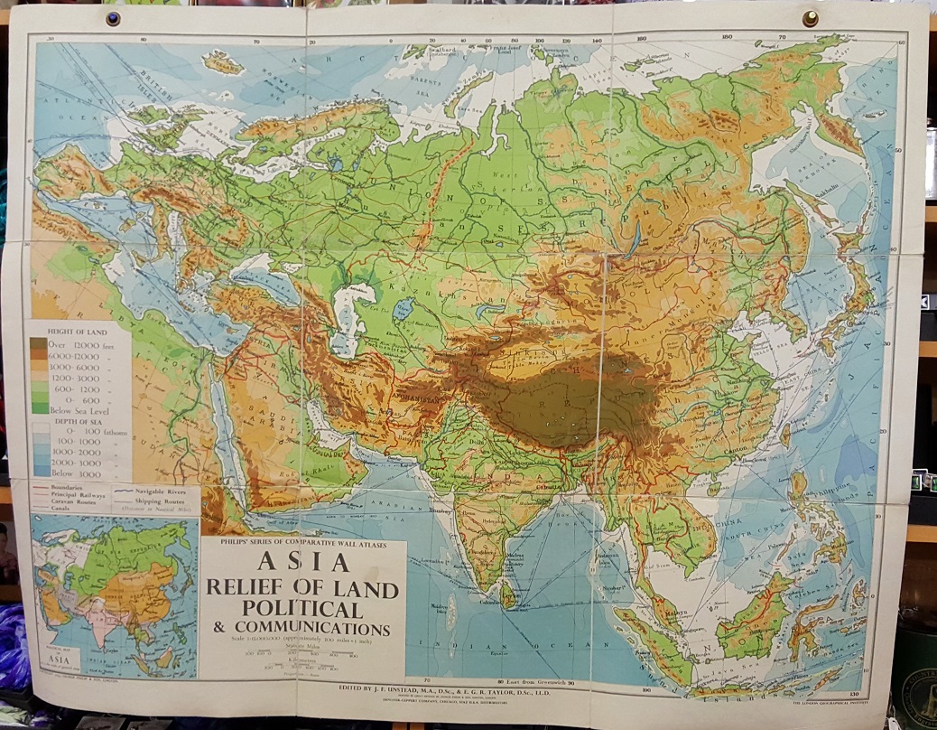 Image for Philips' Comparative Wall Atlas of Asia - Relief of Land and Communications