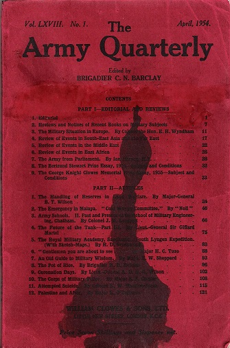 Image for The Army Quarterly Vol. LXVIII No.1.