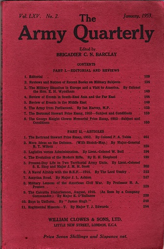 Image for The Army Quarterly Vol. LXV, No.2.