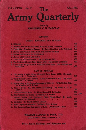Image for The Army Quarterly Vol.LXVIII No.2.