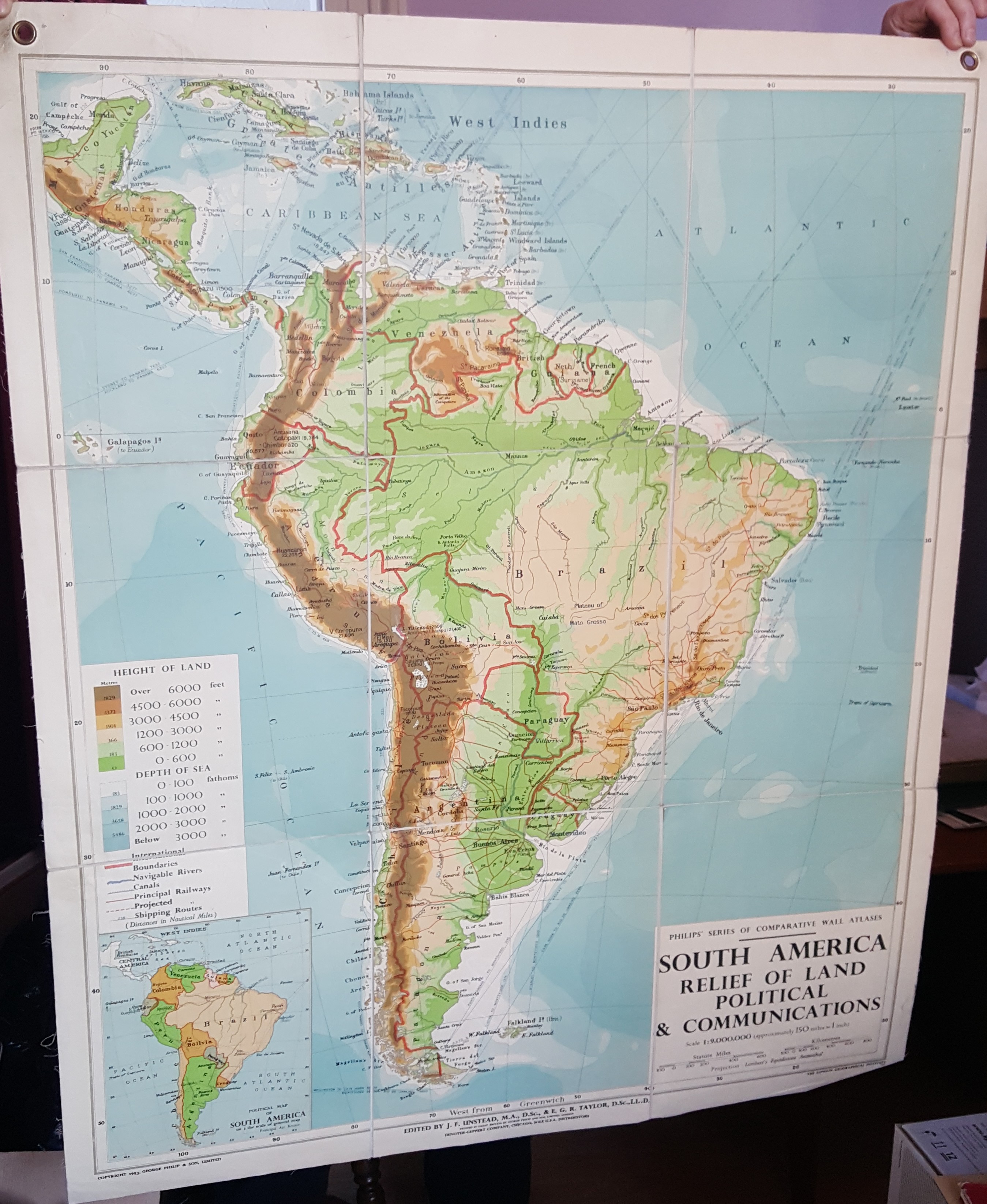 Image for Philips' Comparative Series of Smaller School Maps - South America - Physical and Political.