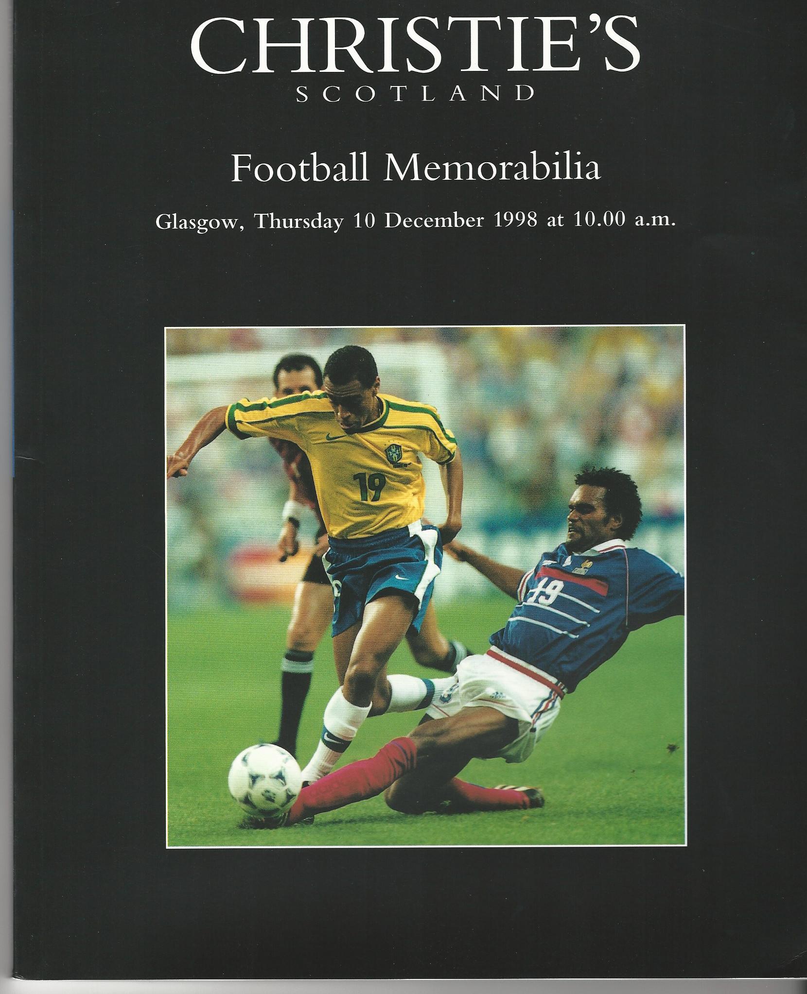 Image for Christie's Scotland: Football Memorabilia Glasgow, Thursday 10 December 1998.