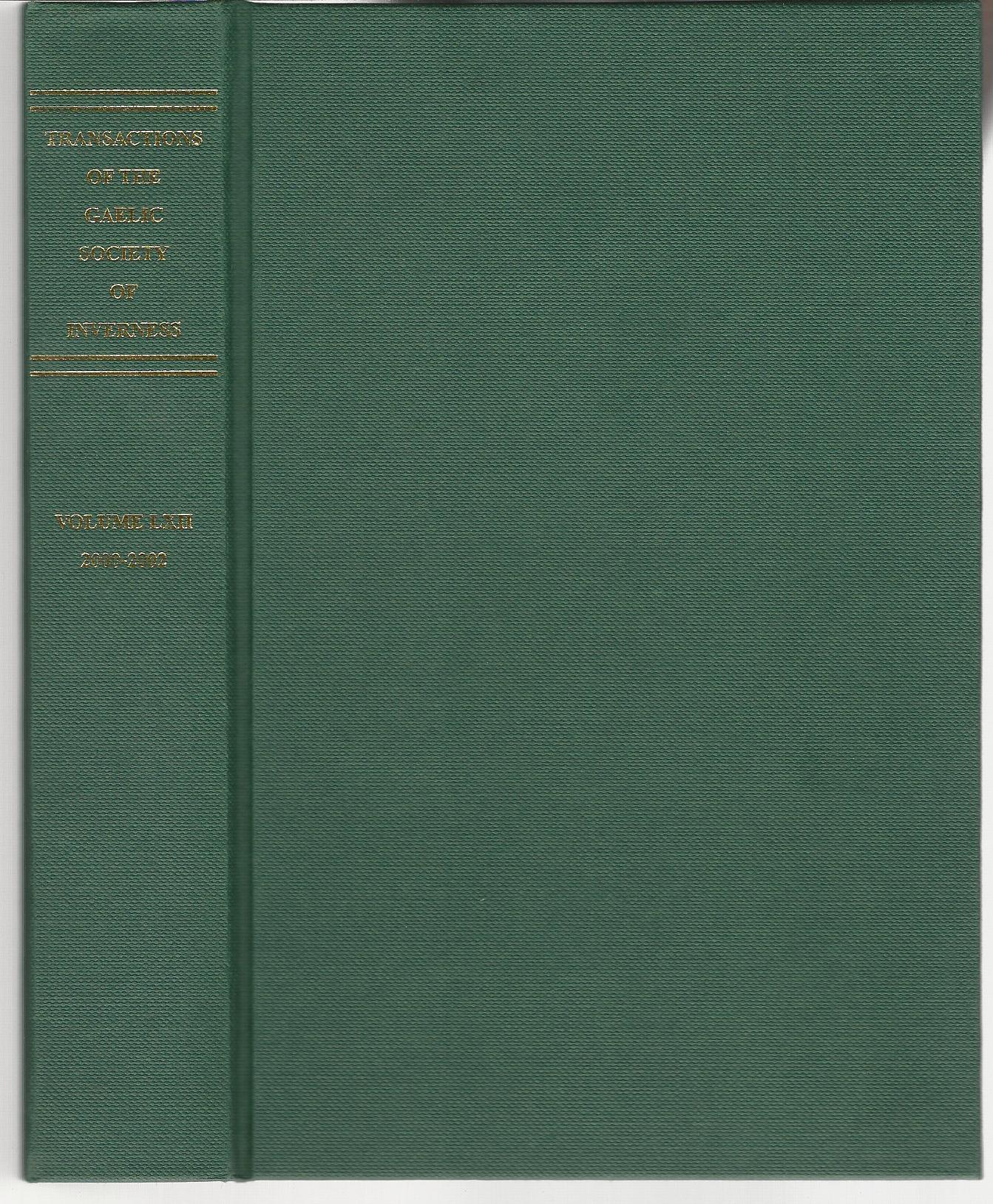 Image for Transactions of the Gaelic Society of Inverness: Volume LXII 2000-2002