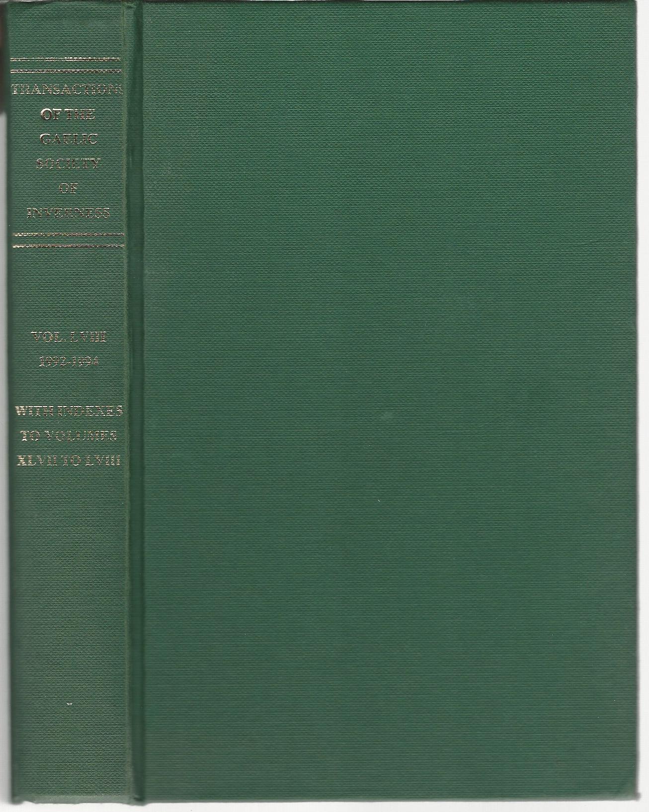 Image for Transactions of the Gaelic Society of Inverness: Volume LVIII 1992-1994