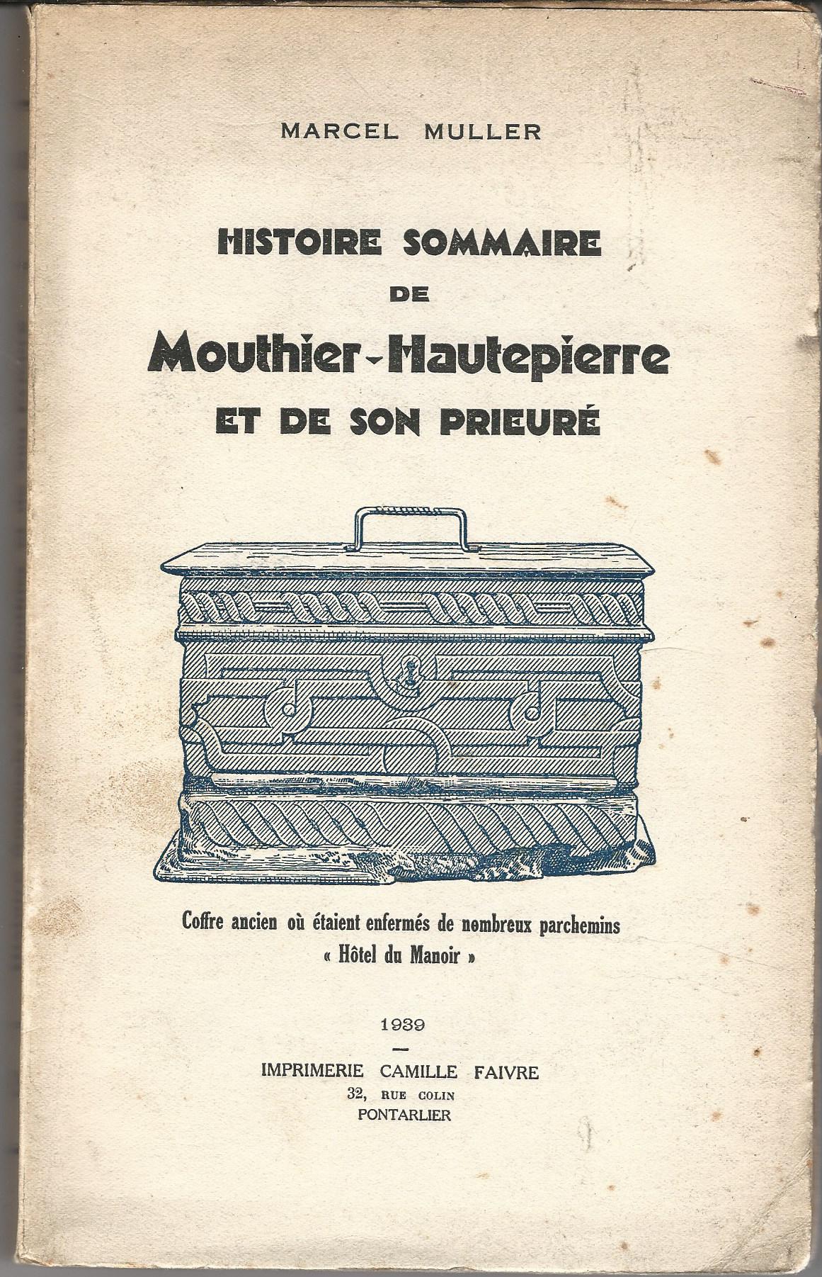 Image for Histoire Sommaire de Mouthier-Hautepierre et de Son Prieuré