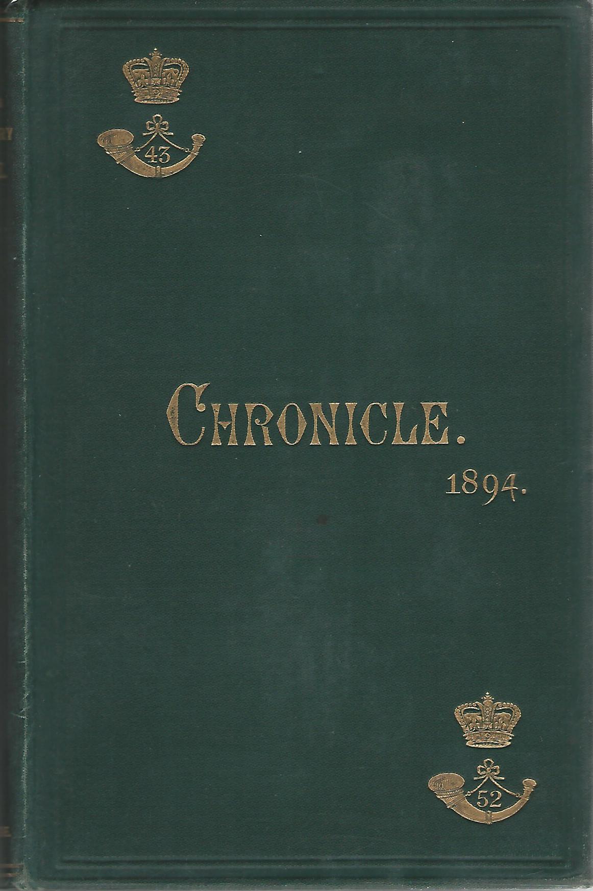 Image for The 43rd & 52nd Light Infantry Chronicle 1894.