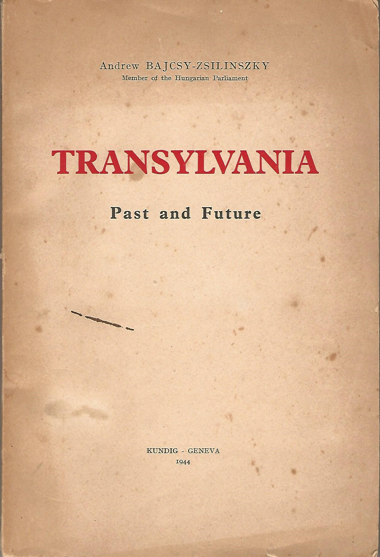 Image for Transylvania: Past and Future.