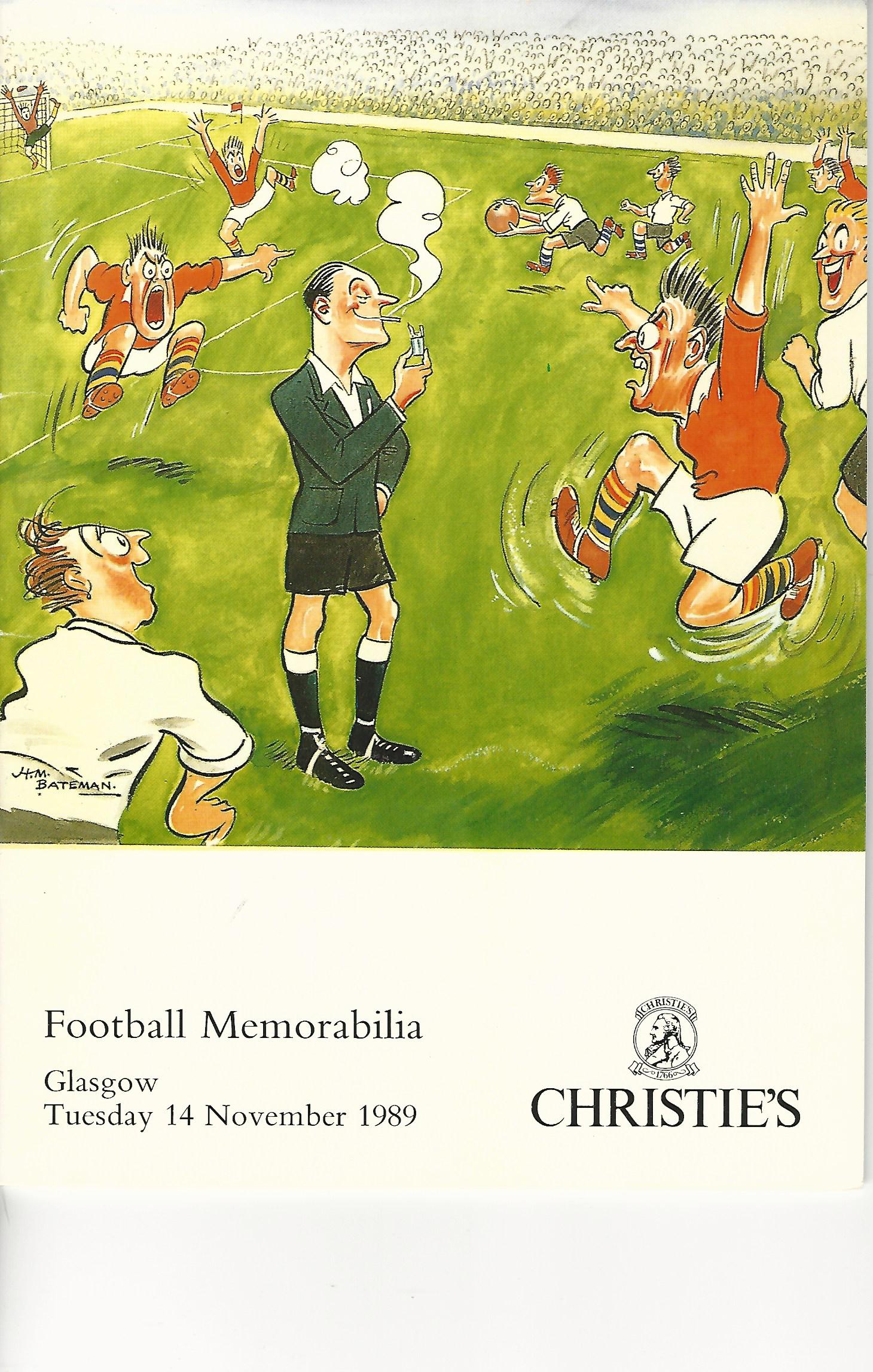 Image for Christie's Football Memorabilia, Tuesday 14 November 1989, Glagow.