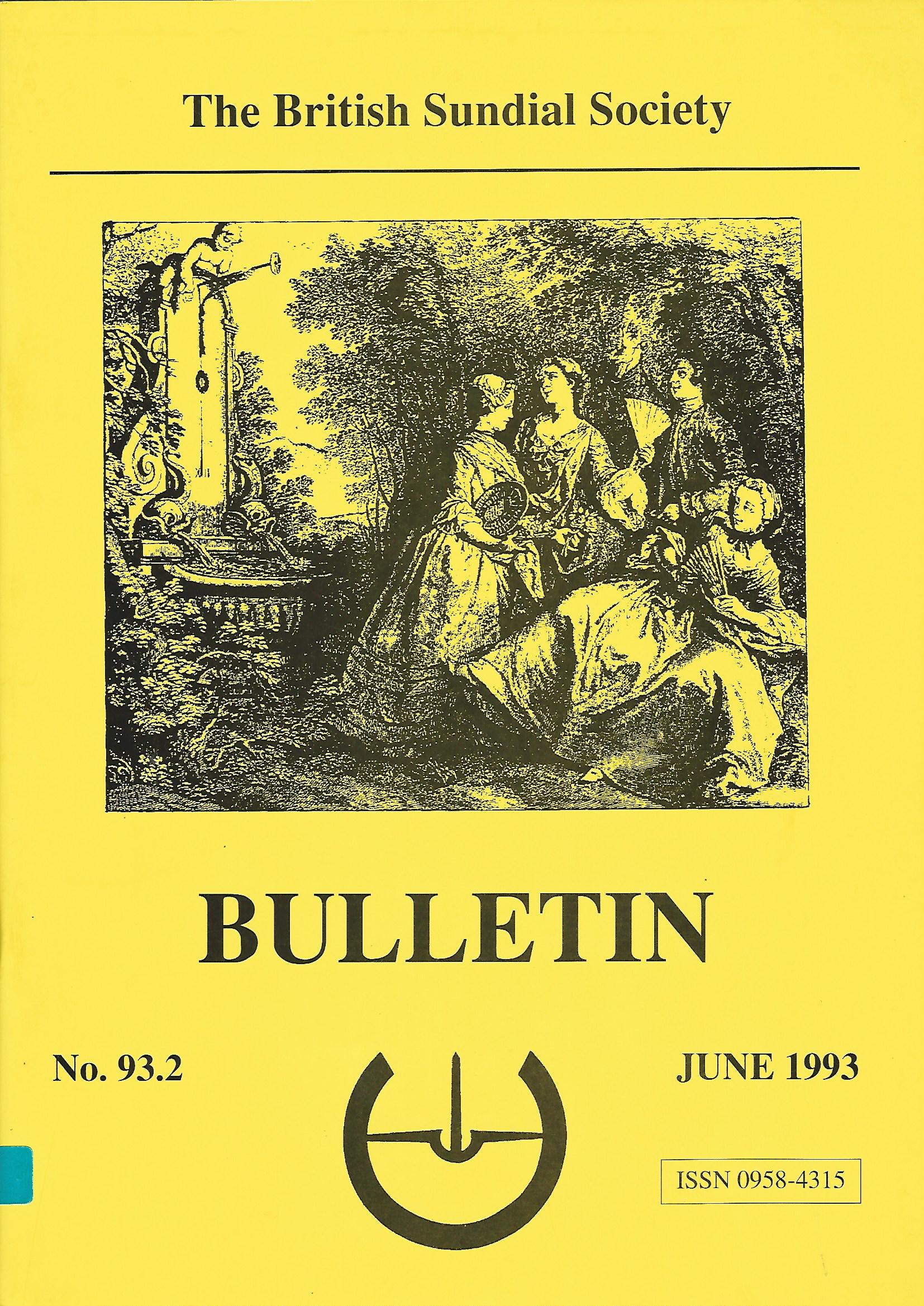 Image for The British Sundial Society Bulletin No. 93.2, June 1993.