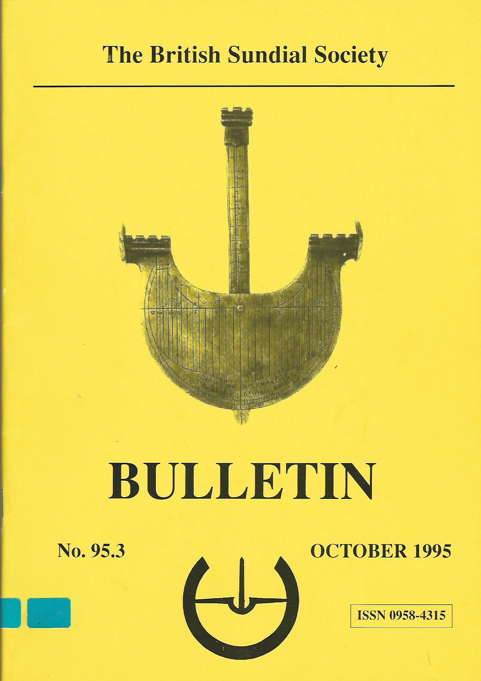 Image for The British Sundial Society Bulletin No. 95.3, October 1995.