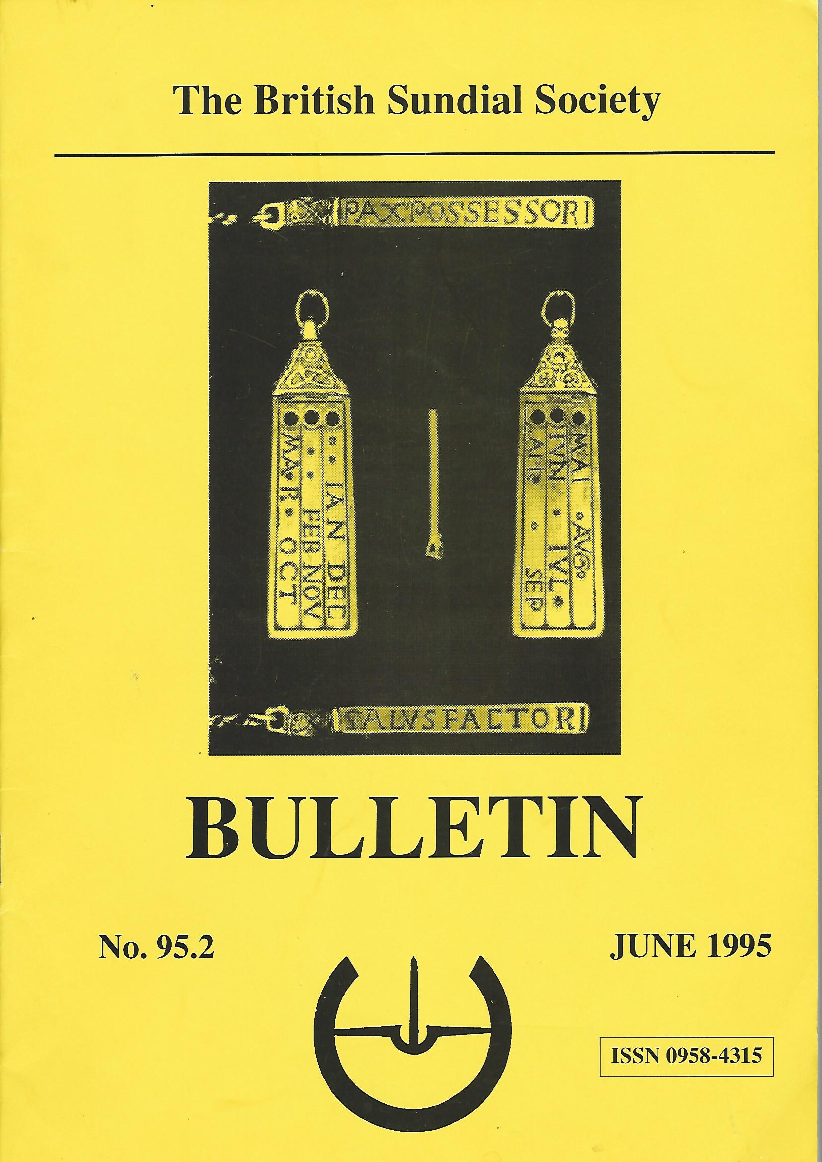 Image for The British Sundial Society Bulletin No. 95.2,June 1995.