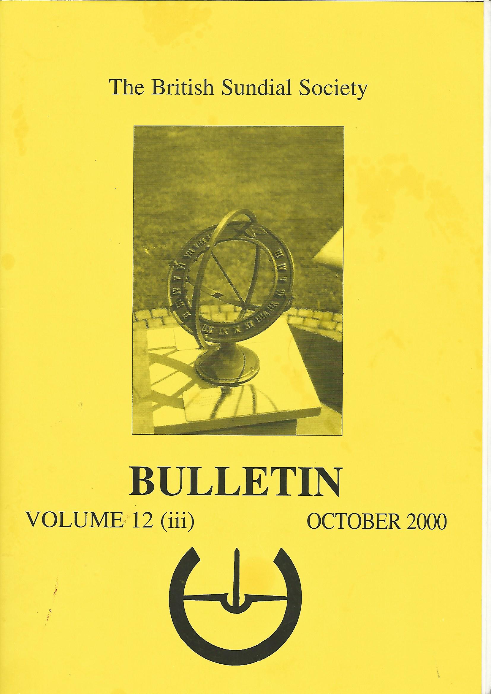 Image for The British Sundial Society Bulletin Volume 12 (iii)