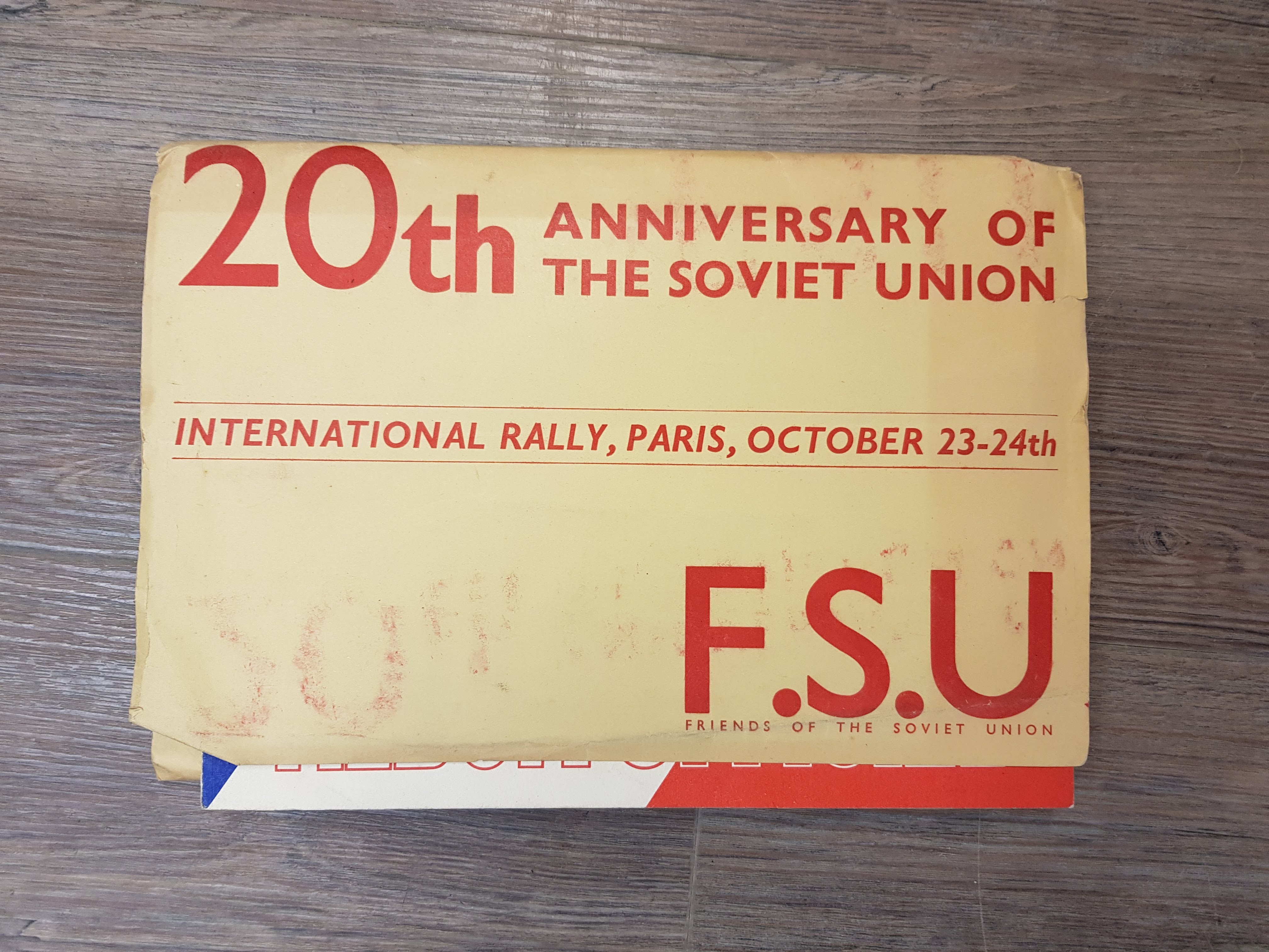 Image for 20th Anniversary of the Soviet Union, International Rally, Paris, October 23-24th 1937 F.S.U (Friends of the Soviet Union)
