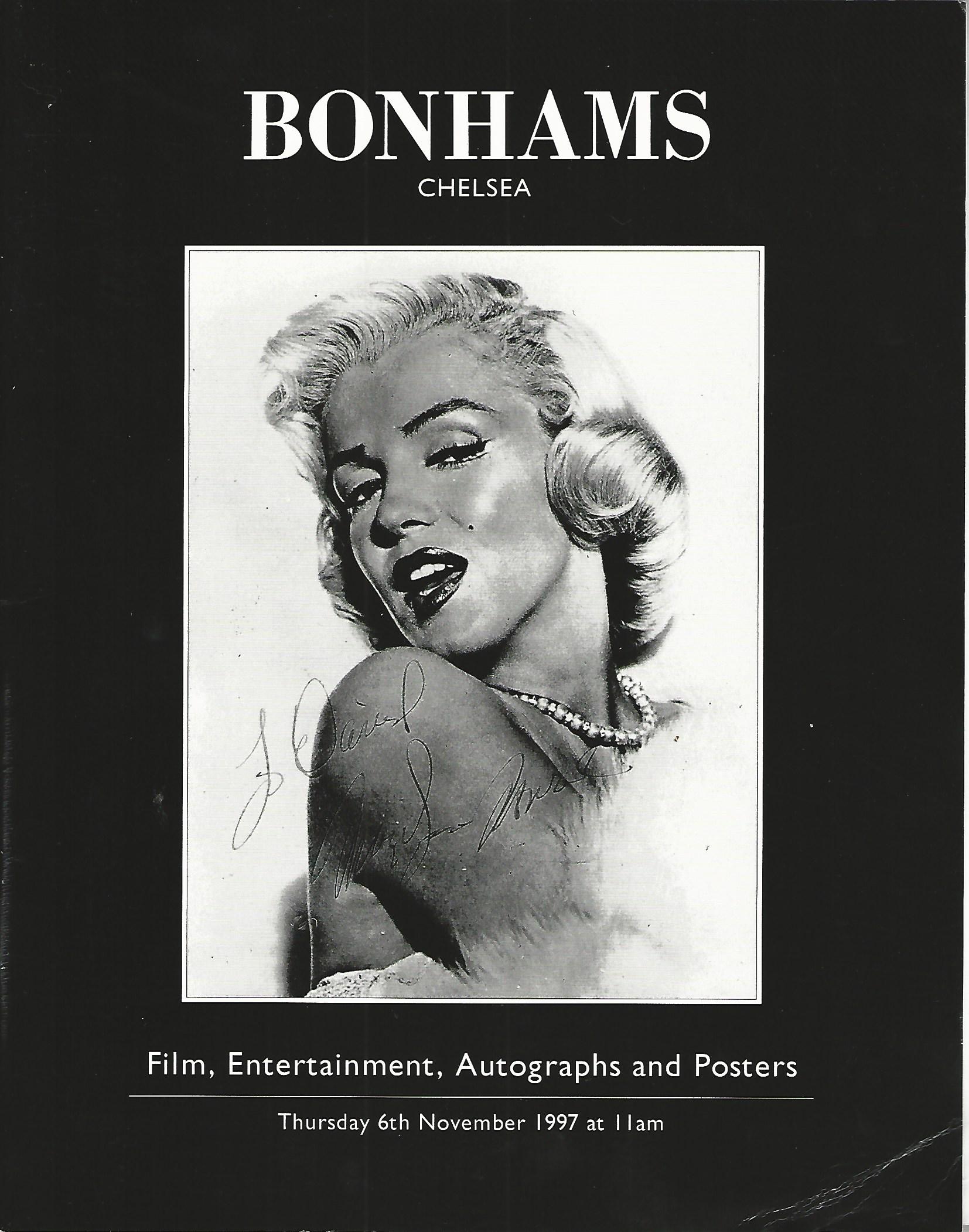 Image for Bonhams Chelsea Catalogue: Film, Entertainment, Autographs and Posters: Thursday 6th November 1997.
