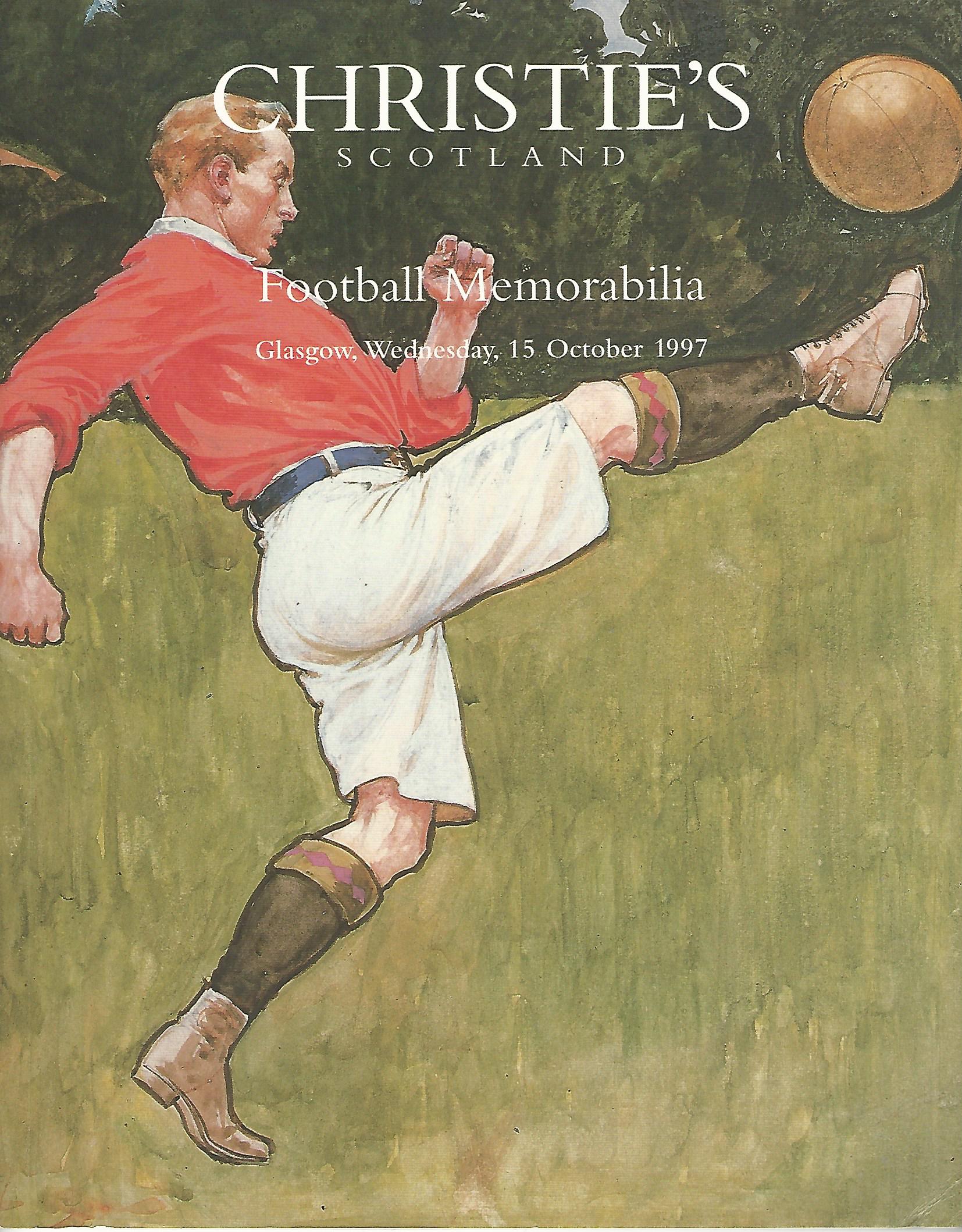 Image for Christie's Scotland: Football Memorabilia: Glasgow, Wednesday 15 October 1997.
