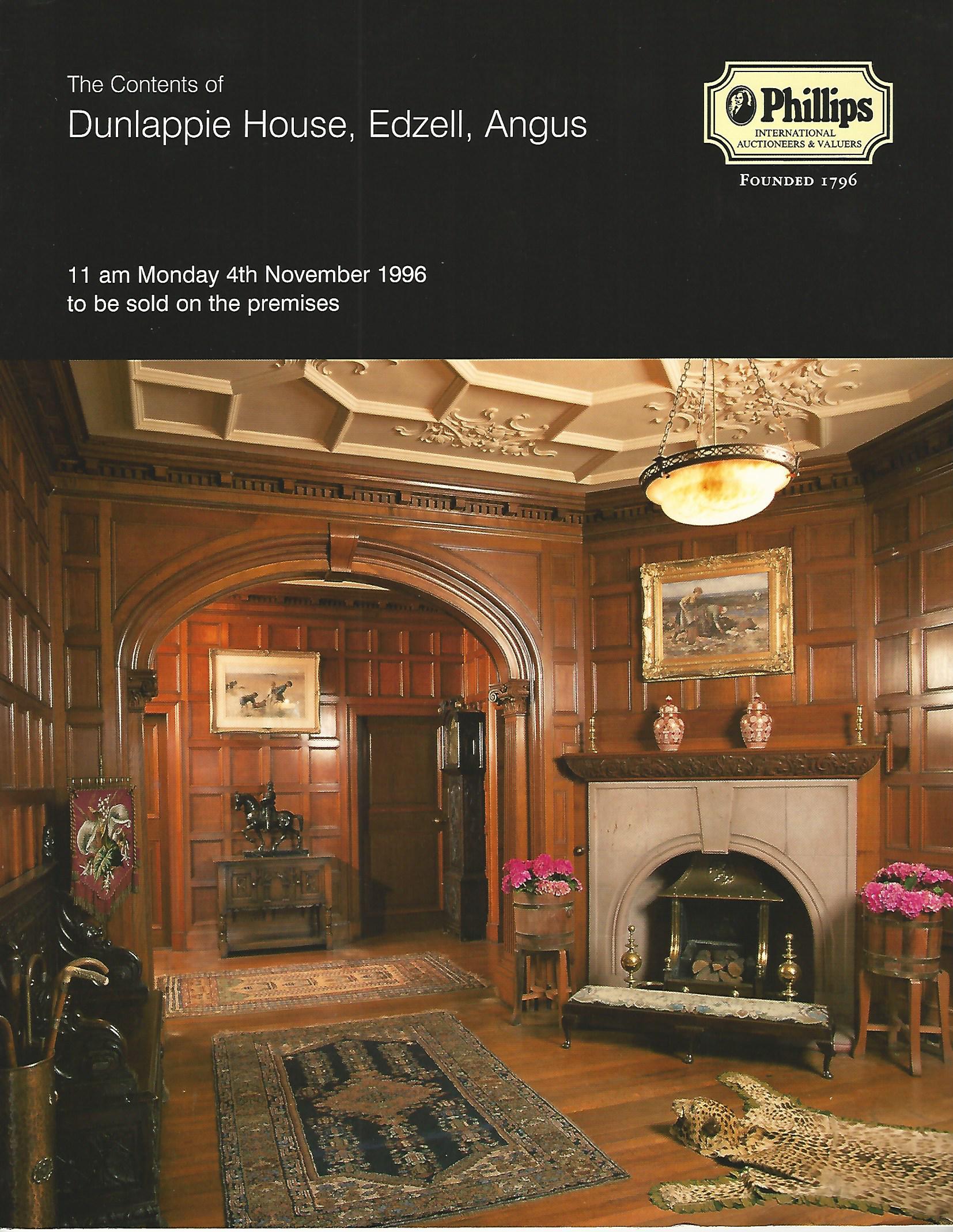 Image for The Contents of Dunlappie House, Edzell, Angus: Monday 4 November 1996.