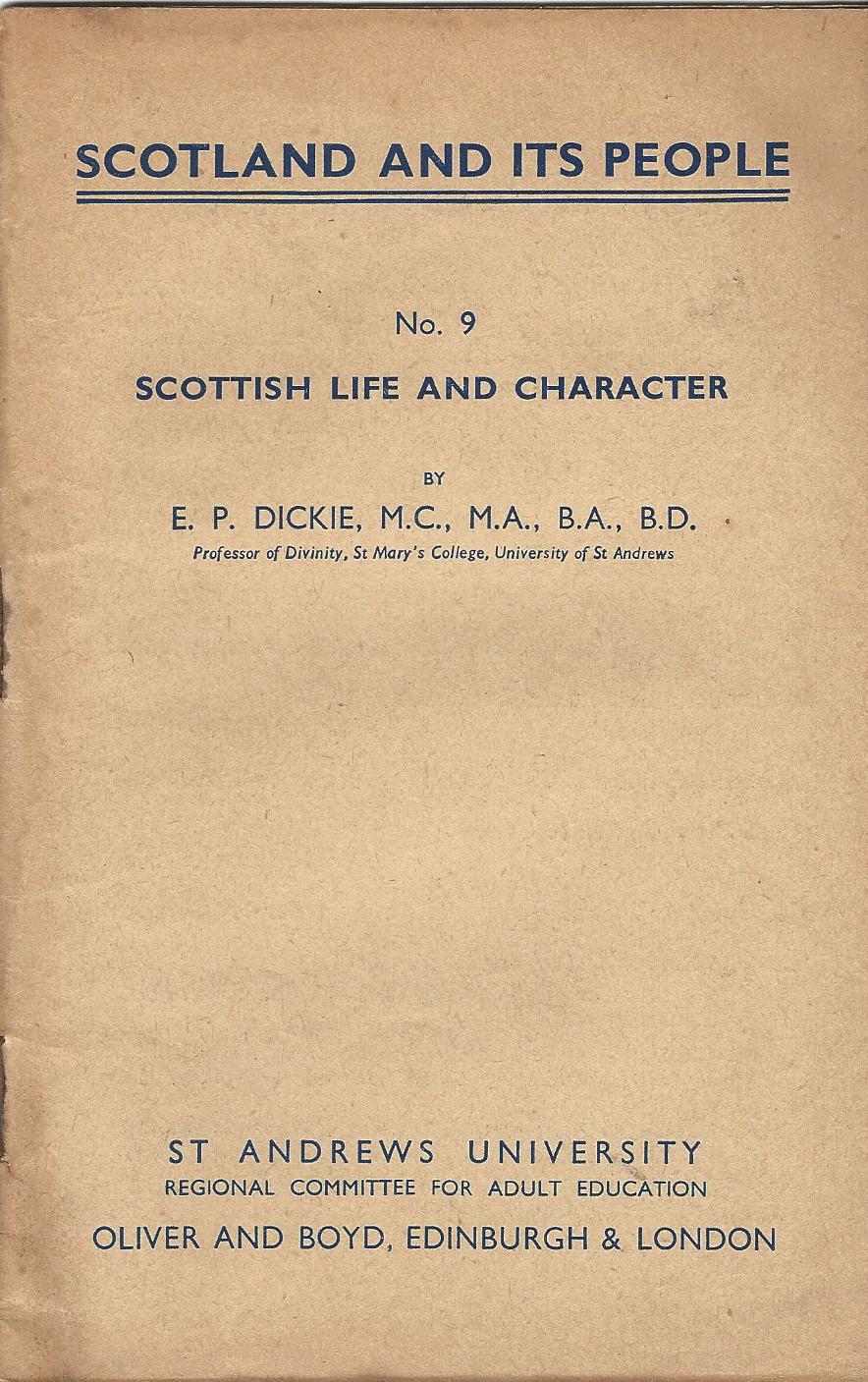 Image for Scotland and its People No. 9: Scottish Life and Character