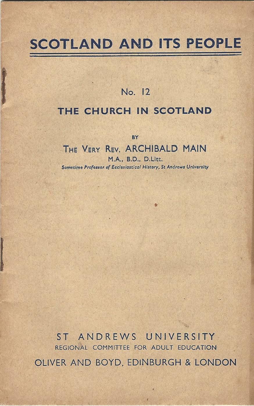 Image for Scotland and its People No. 12: The Church in Scotland