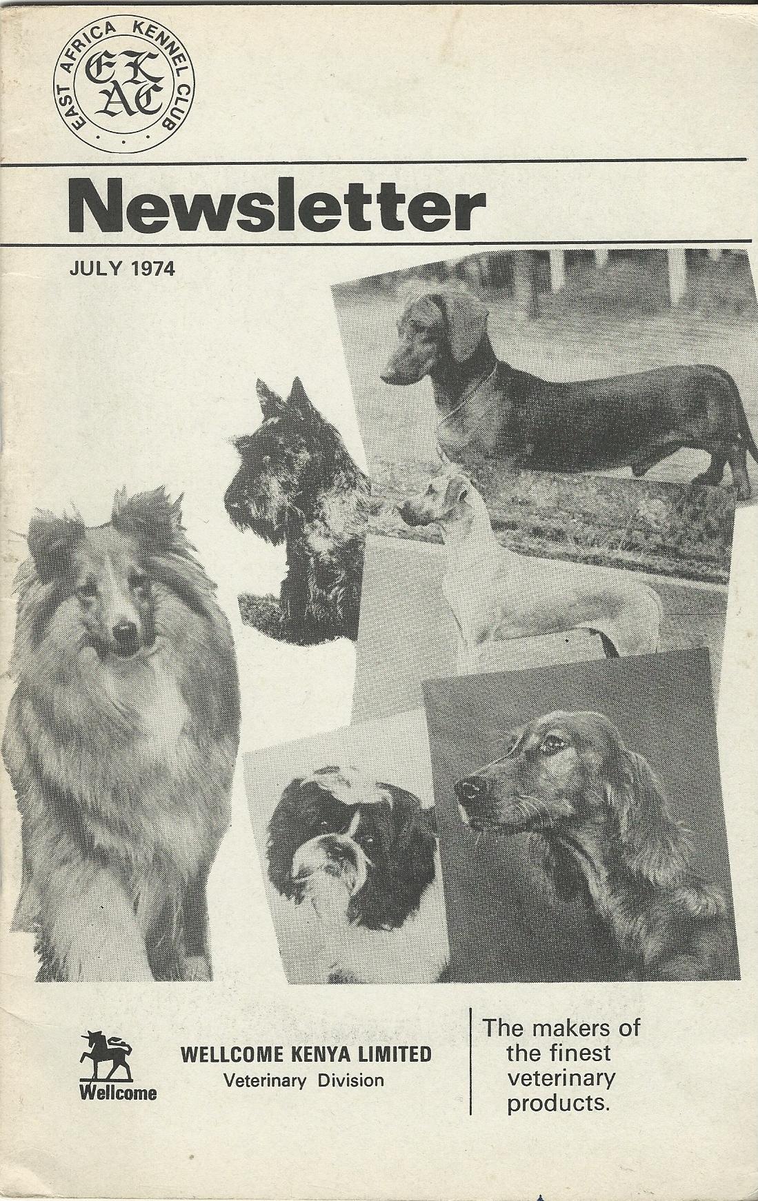Image for East Africa Kennel Club Newsletter November 1971.