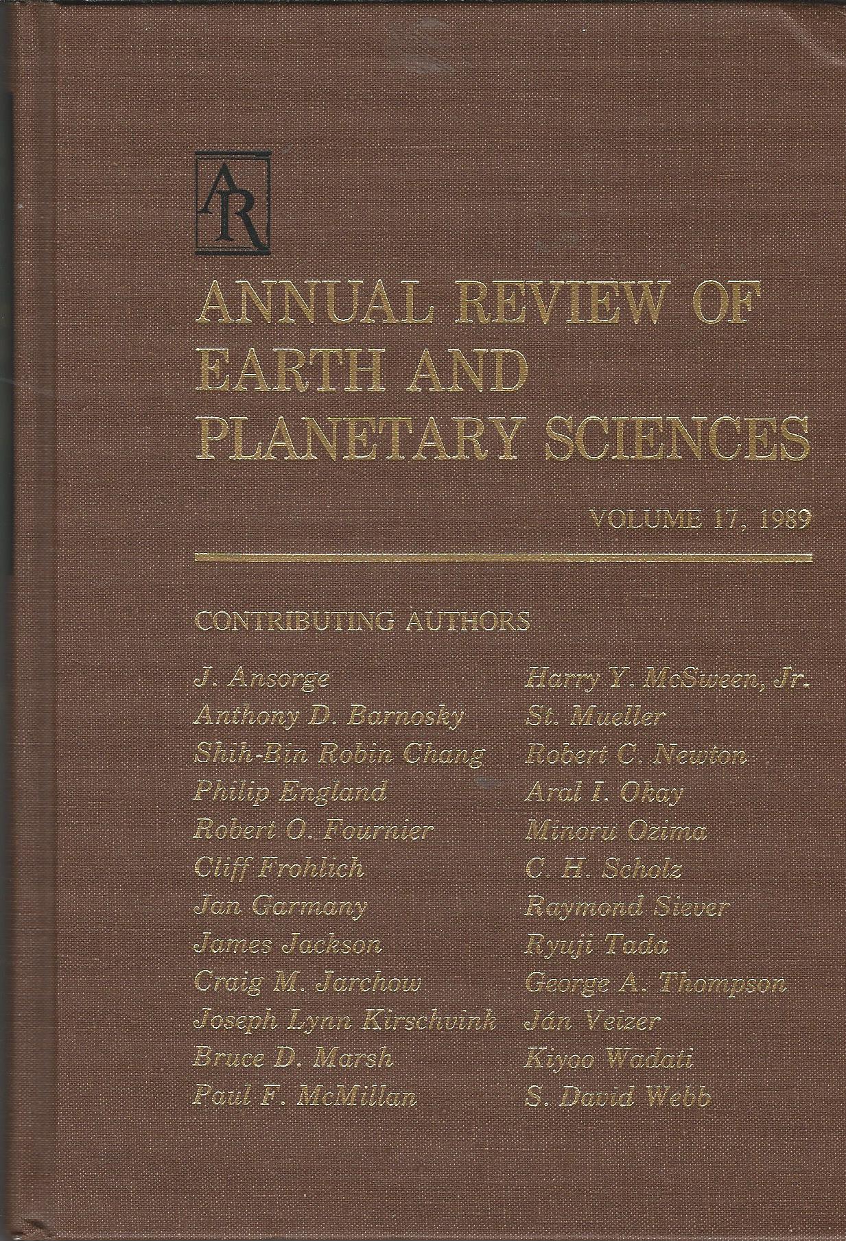 Annual review of earth and planetary sciences volume 17 1989 