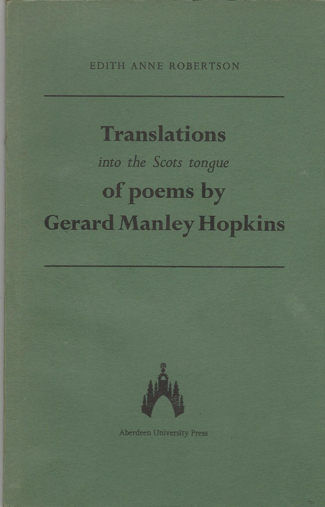 Image for Translations into the Scots Tongue of Poems by Gerard Manley Hopkins