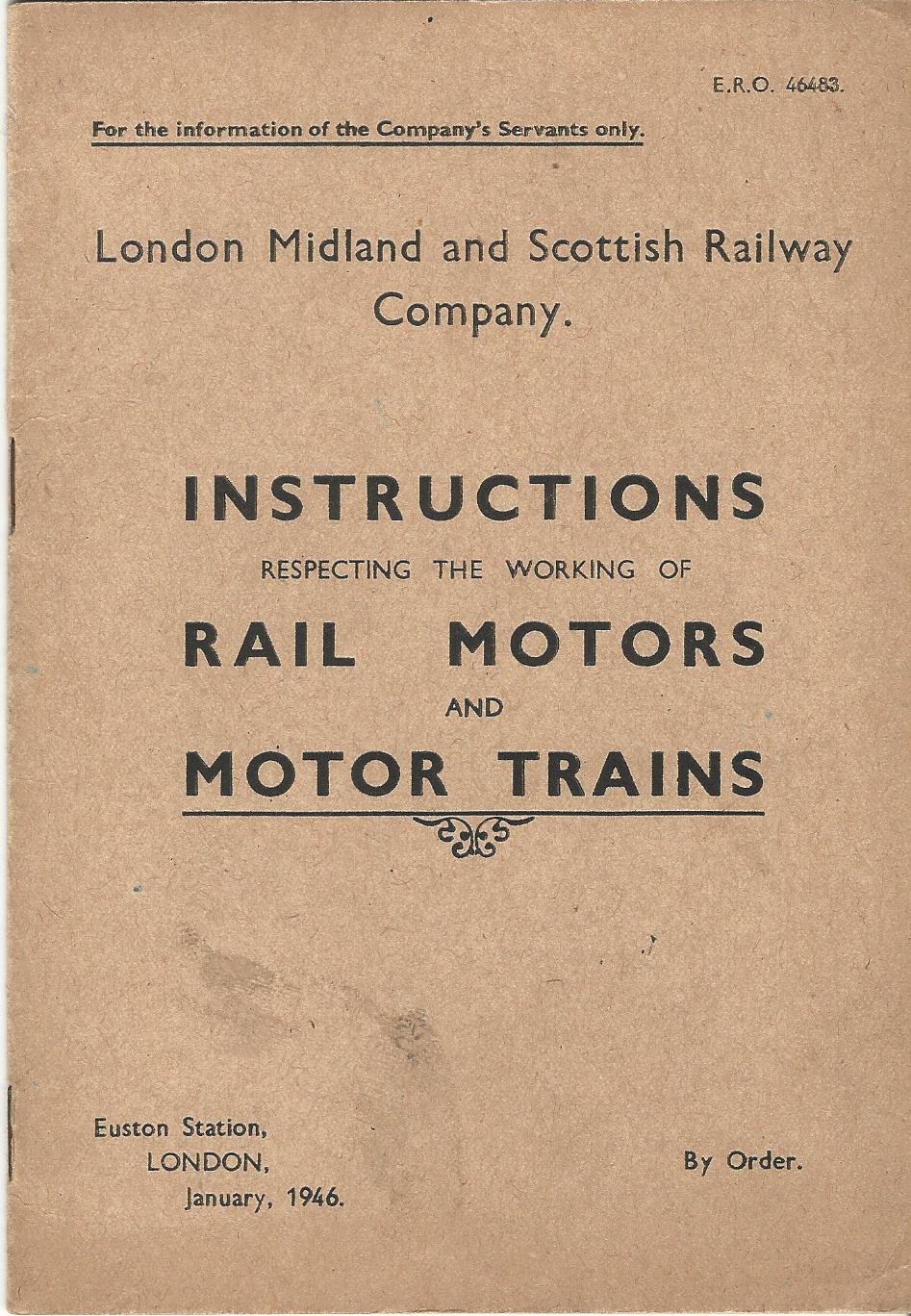 Image for London, Midland and Scottish Railway Company: Instructions Respecting the Working of Rail Motors and Motor Trains
