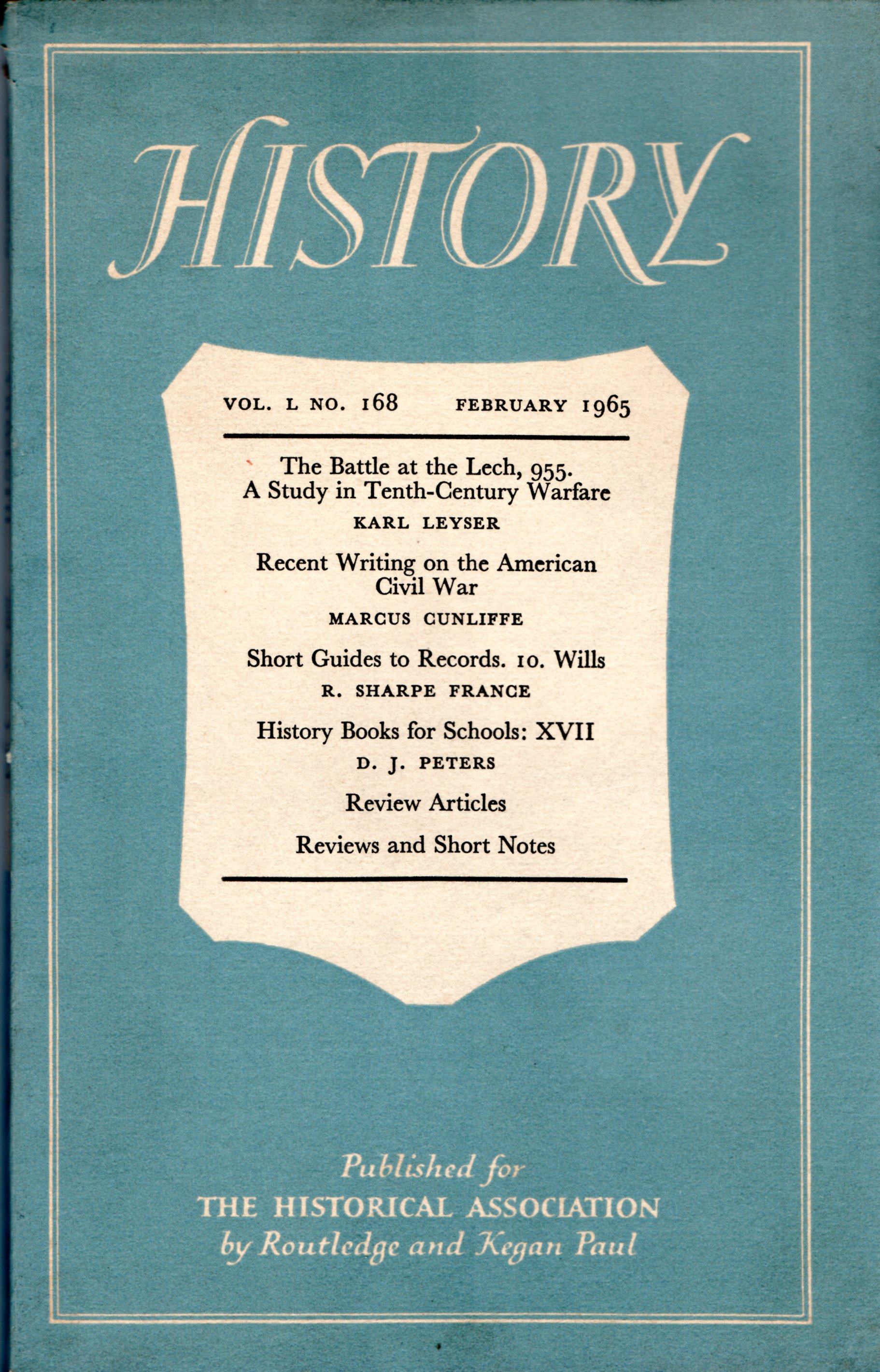 Image for History: The Journal of the Historical Association Vol L, No 168, 1965