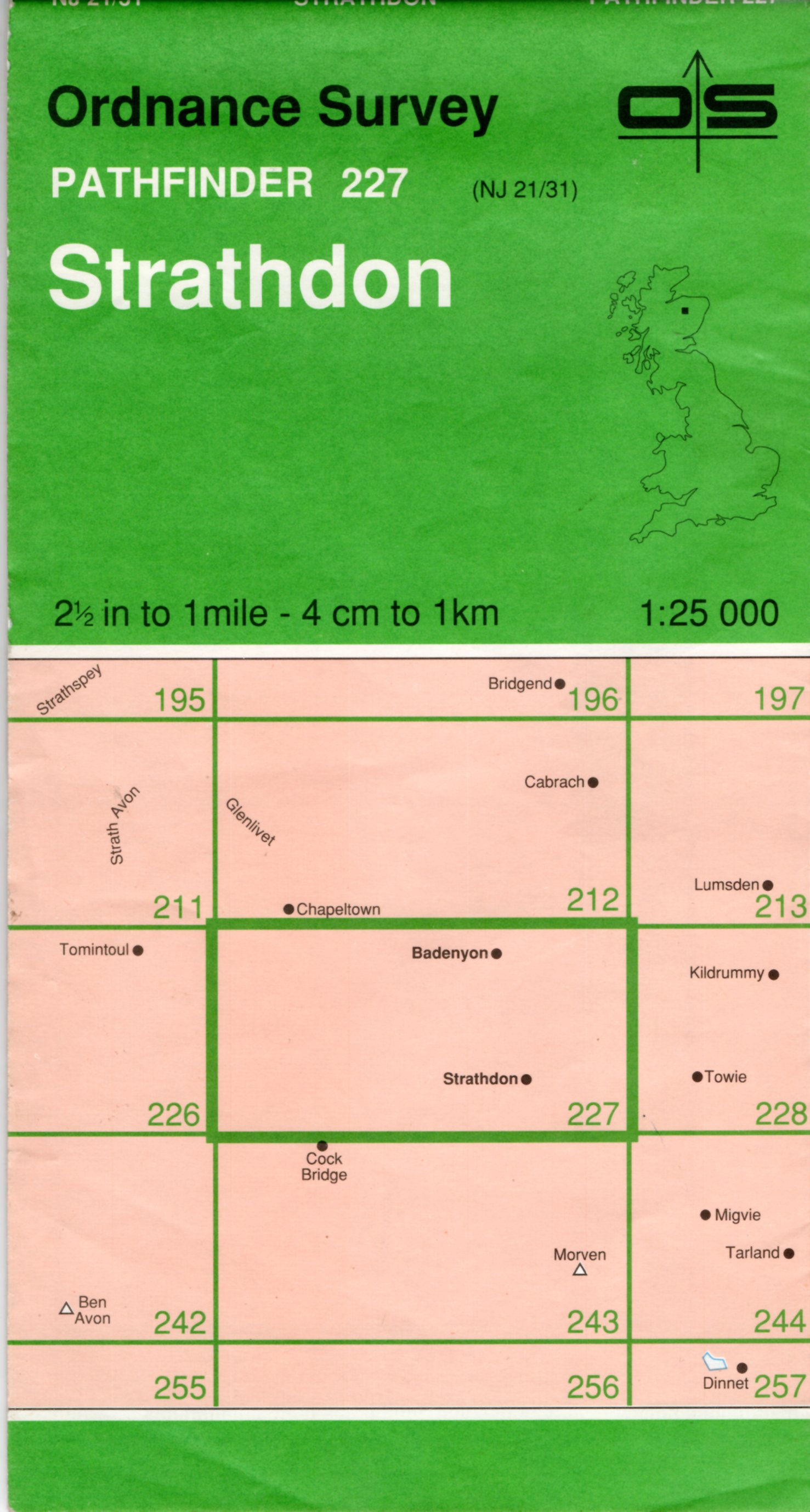Image for Ordnance Survey Pathfinder 227 - Strathdon 1:25,000