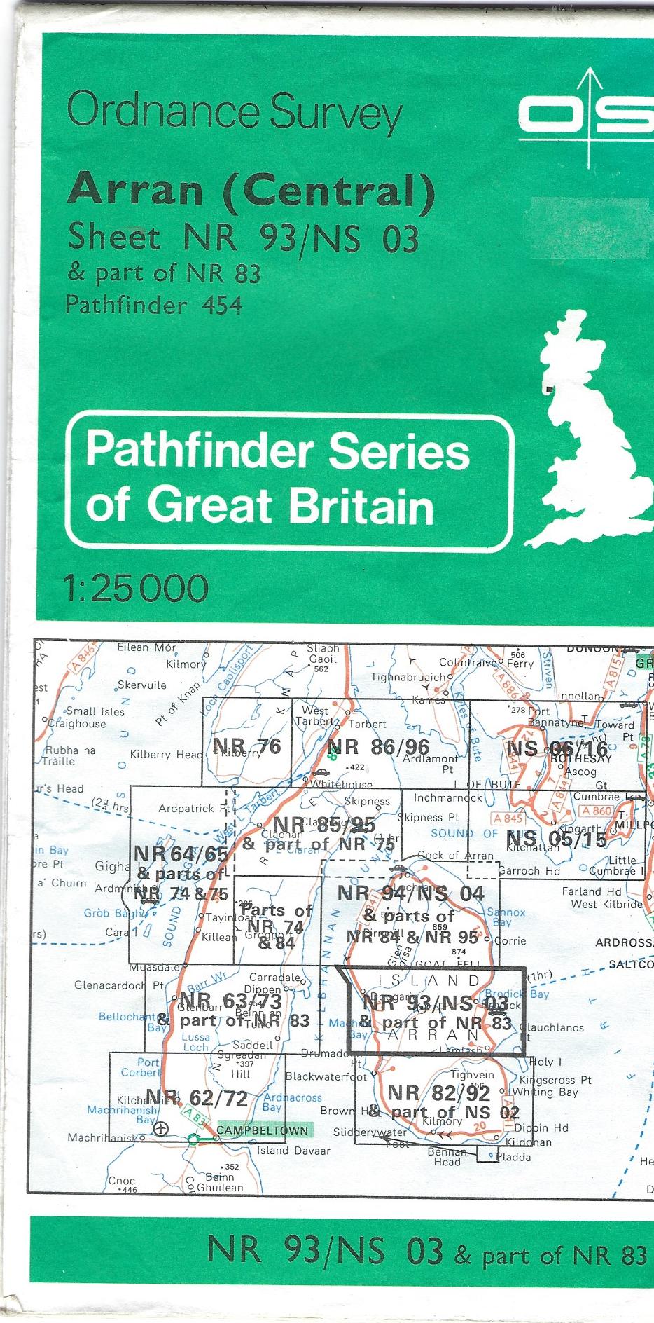 Image for Arran (Central): Sheet 93 (Pathfinder Maps) 1:25000