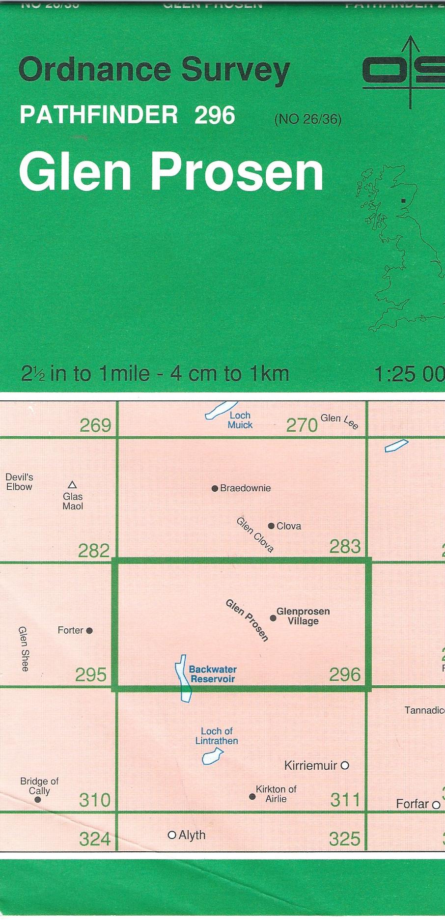 Image for Glen Prosen: Sheet 296 (Pathfinder Maps) 1:25000