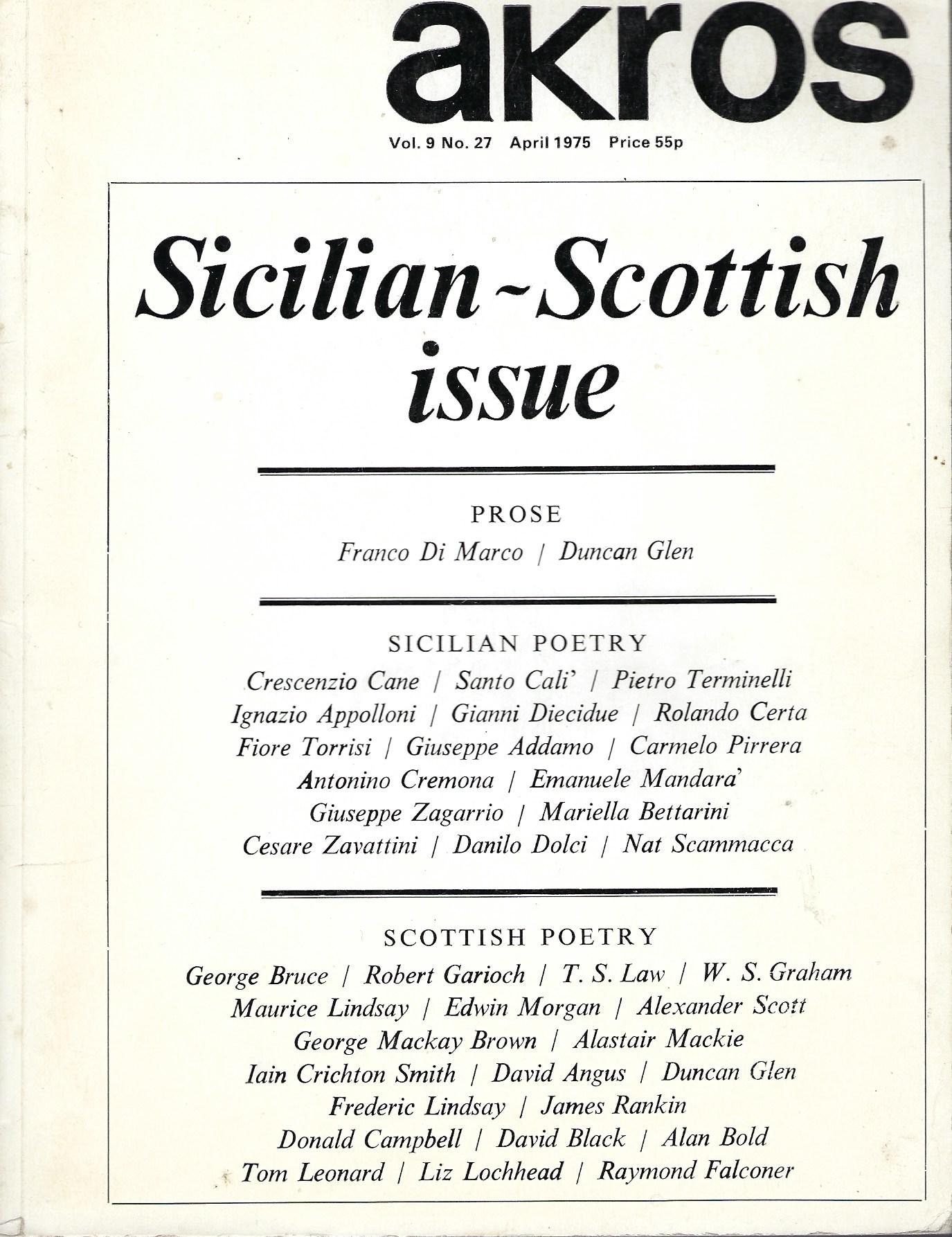 Image for Akros Sicilian-Scottish Issue, Vol. 9 No. 27.