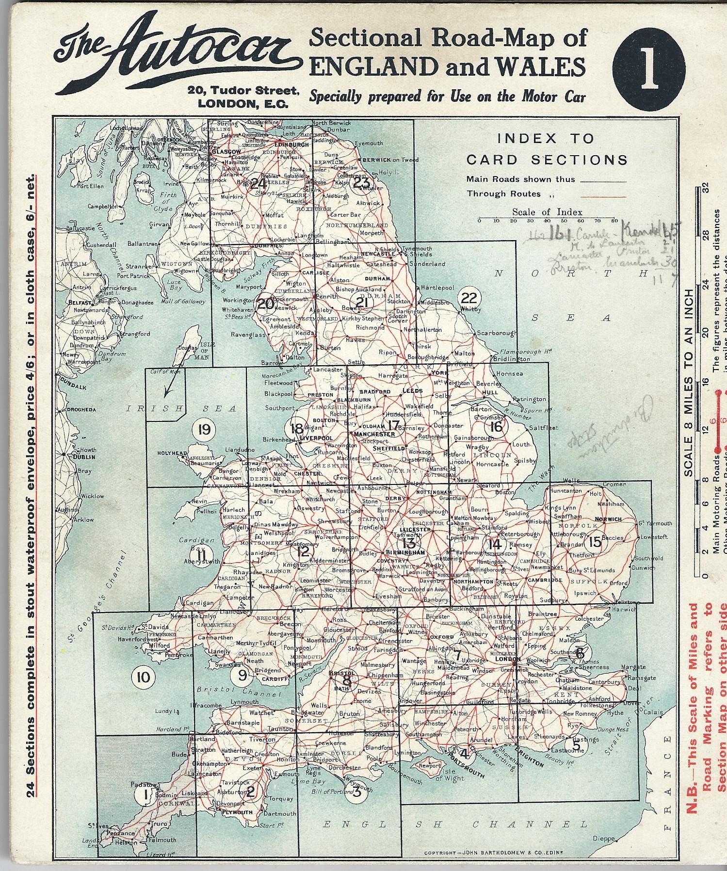 Image for The Autocar Sectional Road-Map of England and Wales in 24 Sections