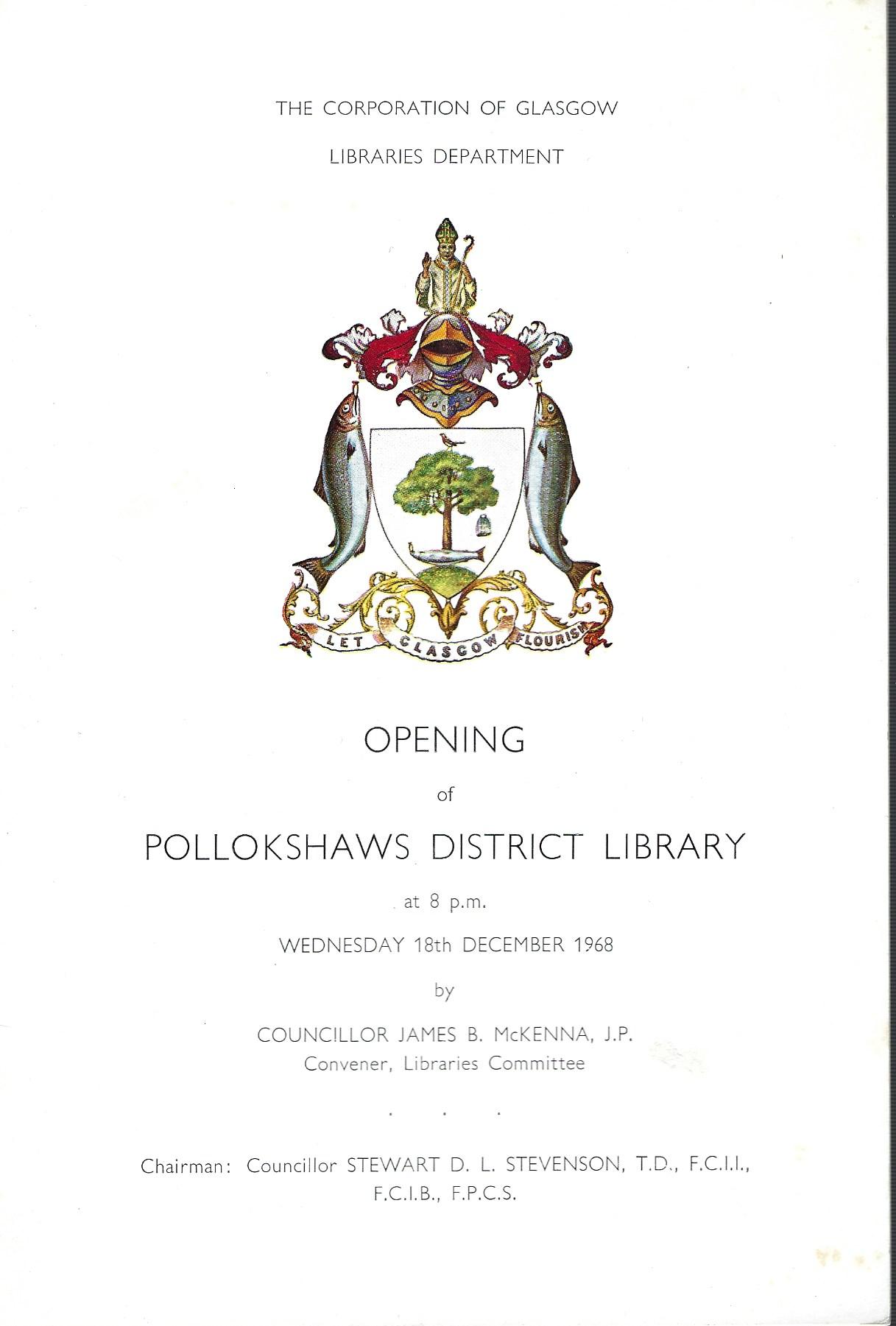 Image for Opening of the Pollokshaws District Library 18 Dec 1968