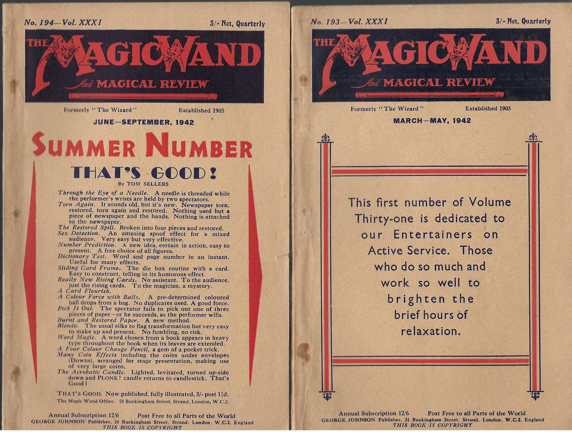 Image for The Magic Wand and Magical Review No.193, 194, 195, 196 Vol. XXXI
