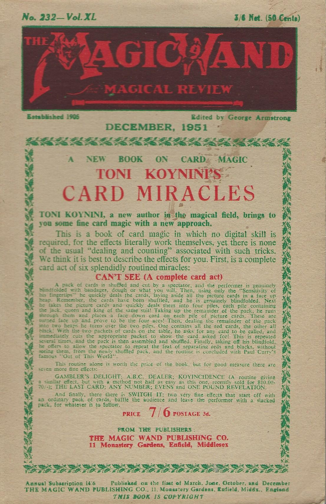 Image for The Magic Wand and Magical Review No.232, Vol. XL