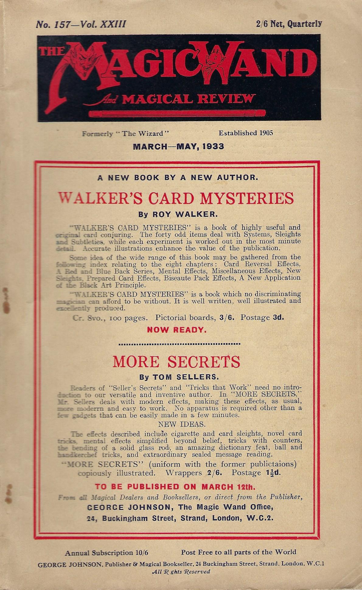 Image for The Magic Wand and Magical Review No157, Vol. XXIII, March - May1933