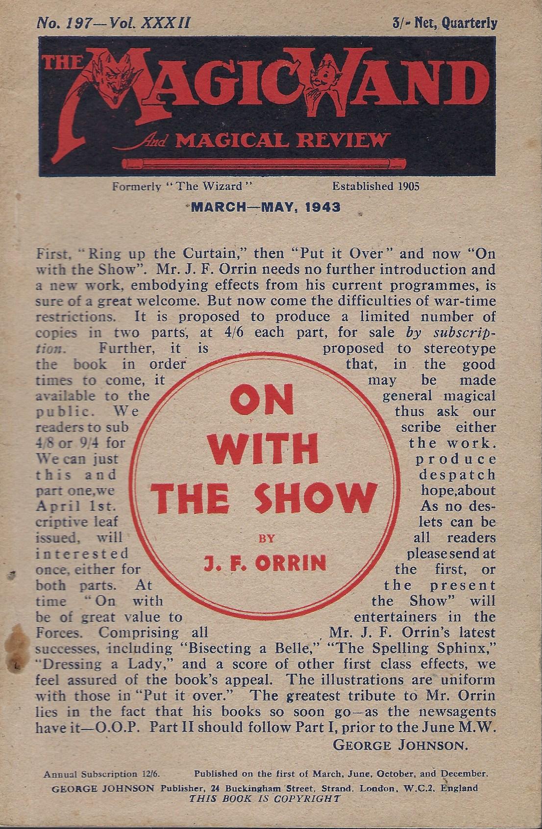 Image for The Magic Wand and Magical Review No157, Vol. XXXII, March - May1943