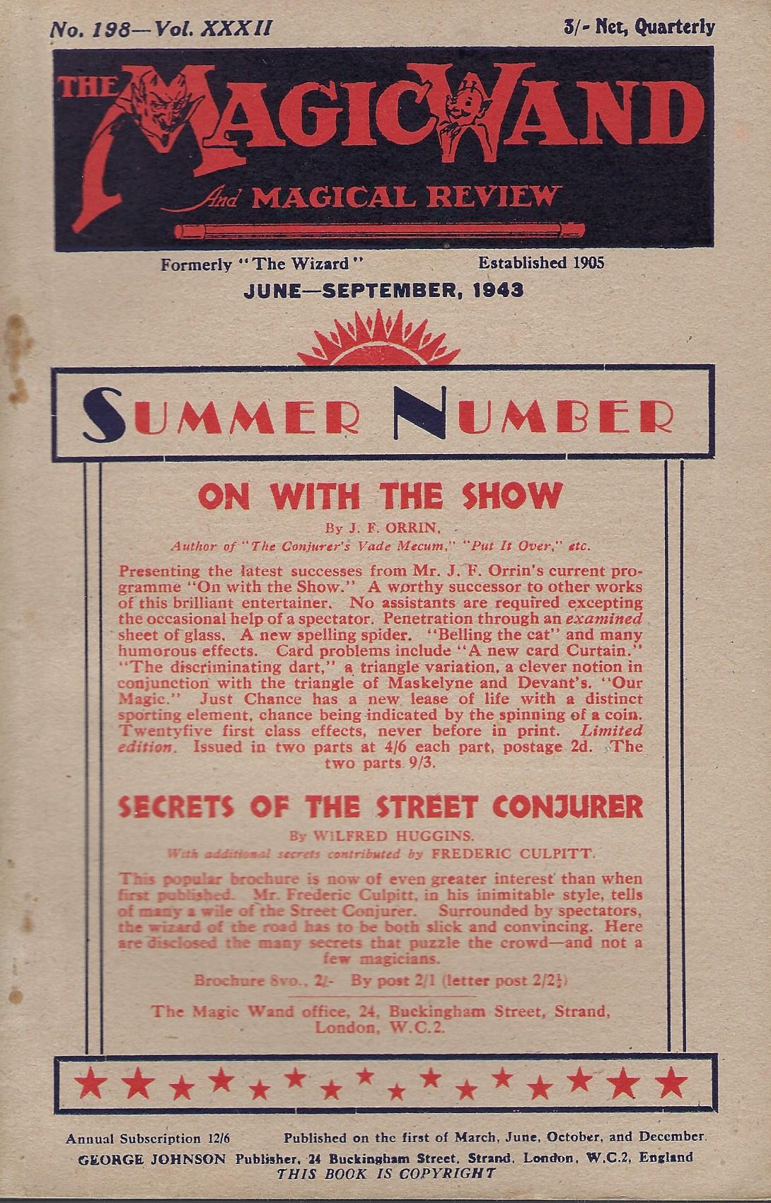 Image for The Magic Wand and Magical Review No198, Vol. XXXII, June - September 1943