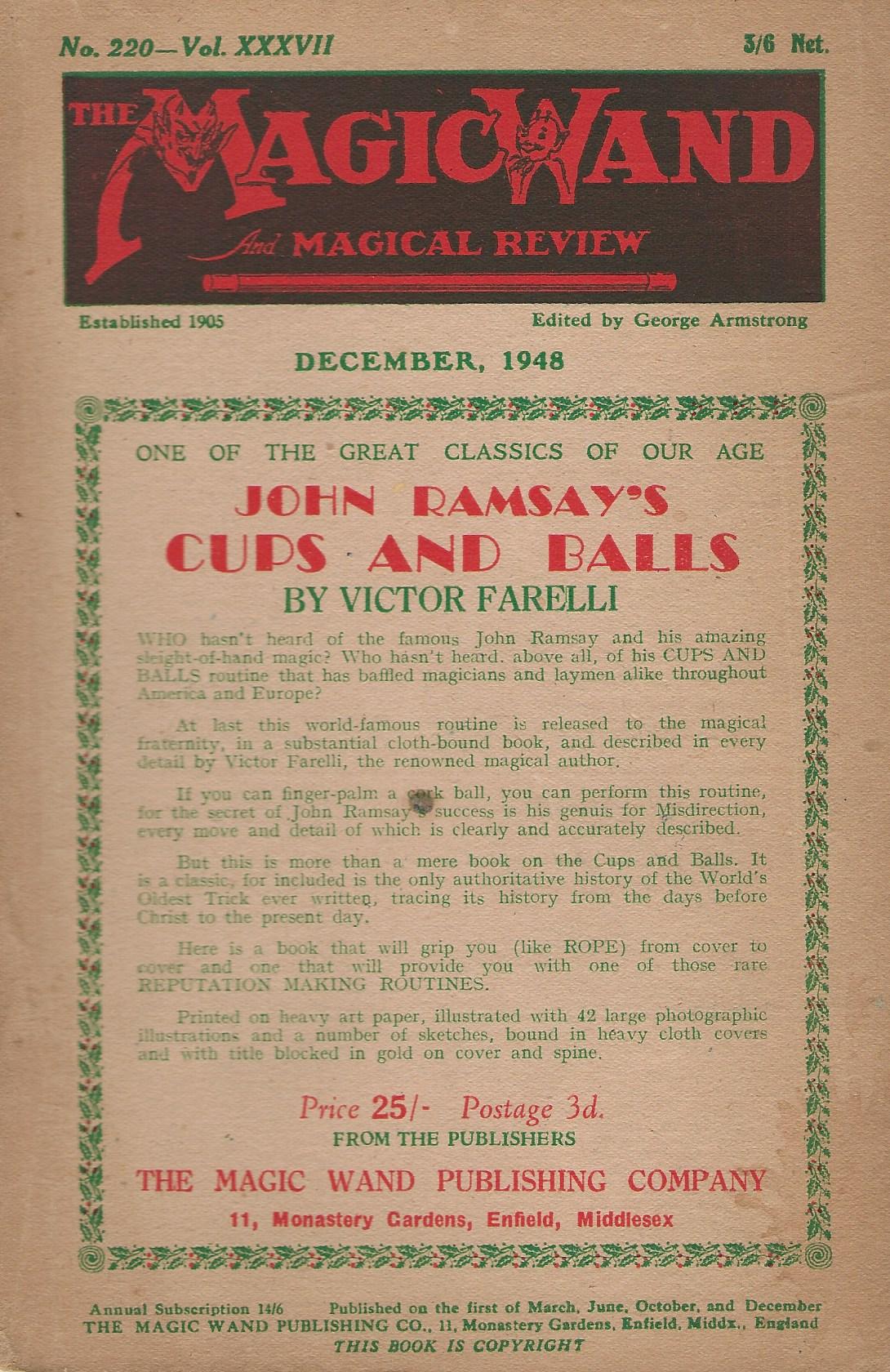 Image for The Magic Wand and Magical Review No220, Vol. XXXVII, December 1948