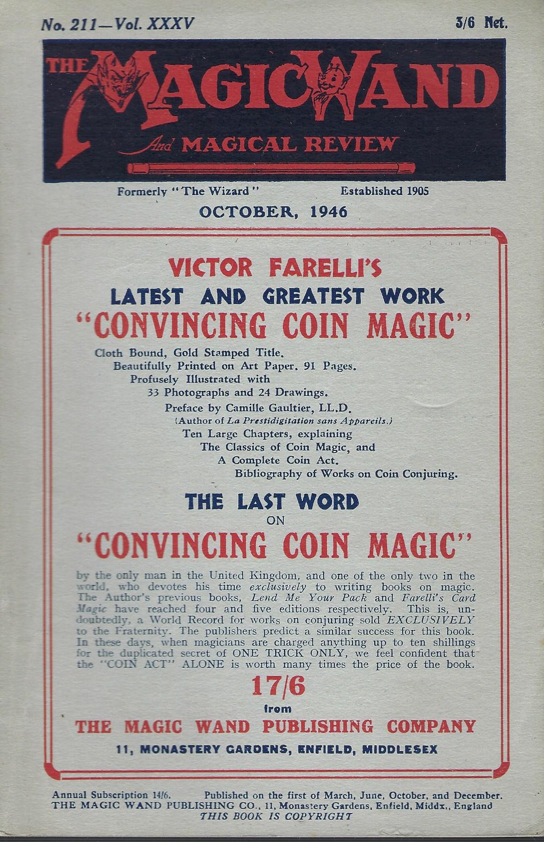 Image for The Magic Wand and Magical Review No211, Vol. XXXV, October 1946