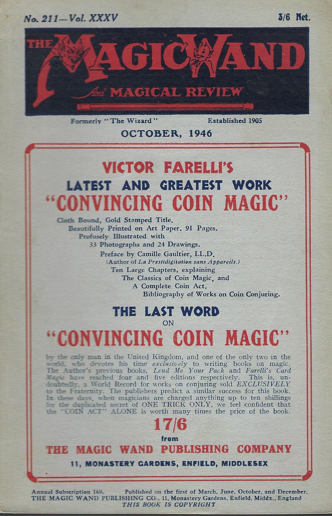 Image for The Magic Wand and Magical Review No211, Vol. XXXV, October 1946