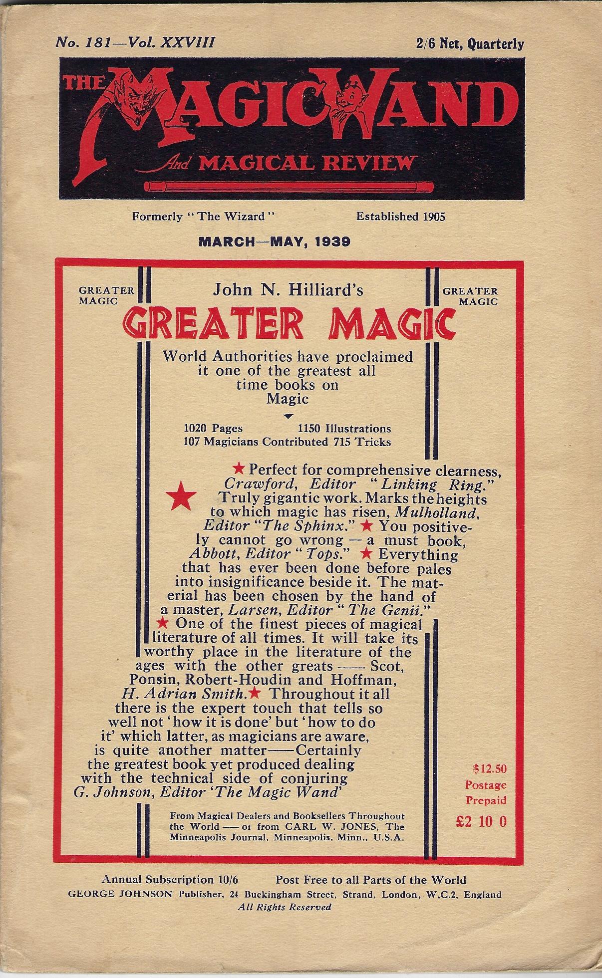 Image for The Magic Wand and Magical Review No181, Vol. XXVII, March - May1939