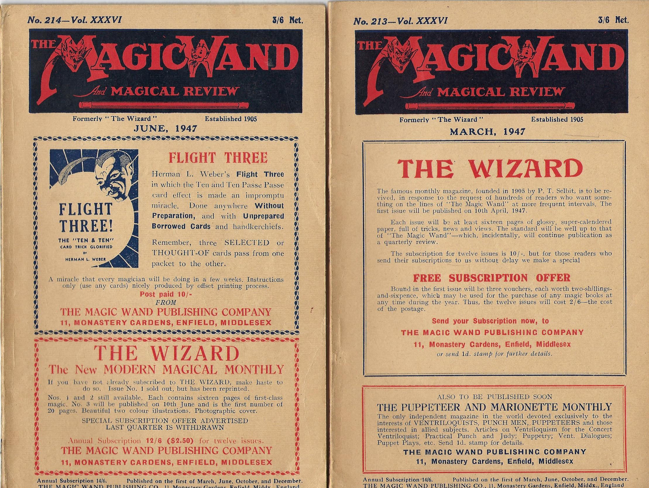 Image for The Magic Wand and Magical Review Nos 213, 214, 215, 216 Vol. XXXVI, 1947